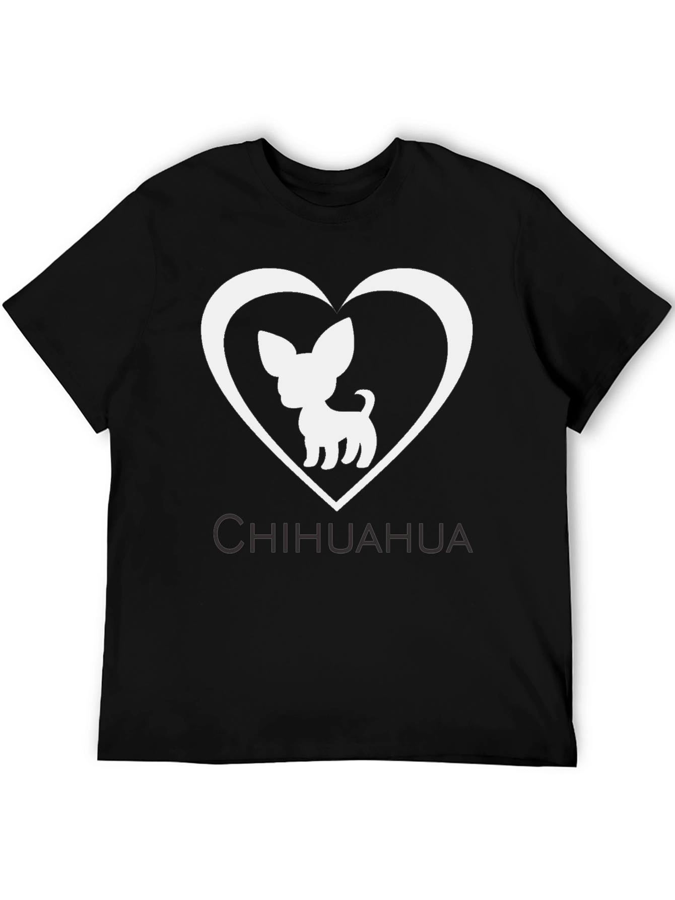 Chihuahua Heart T-Shirt - Black Cotton Tee