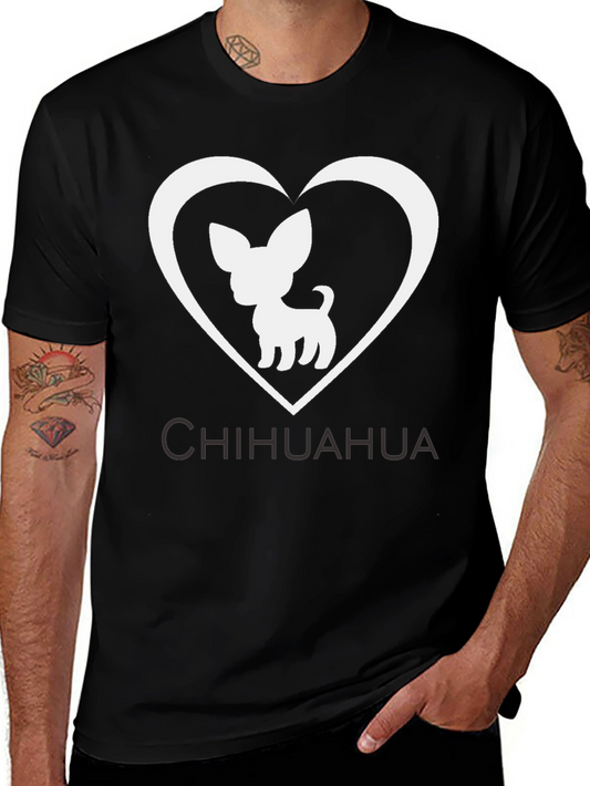 Chihuahua Heart T-Shirt - Black Cotton Tee