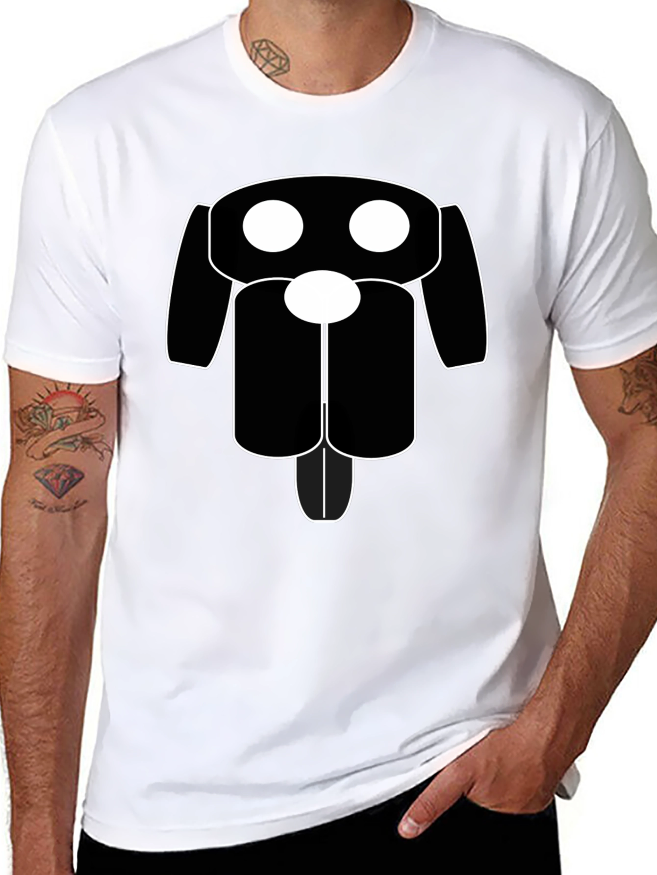 Minimalist Dog Graphic Tee - Black