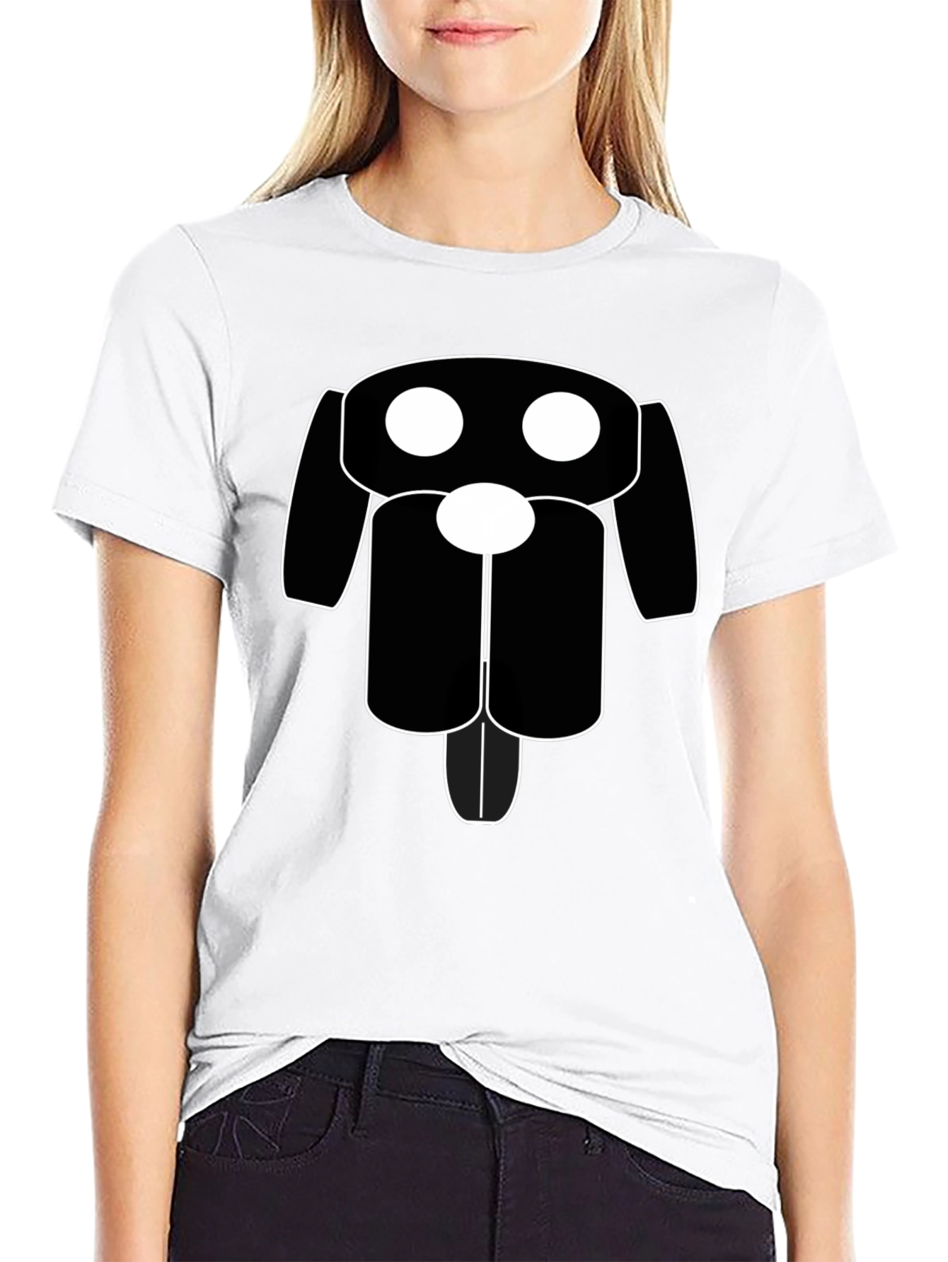 Minimalist Dog Graphic Tee - Black