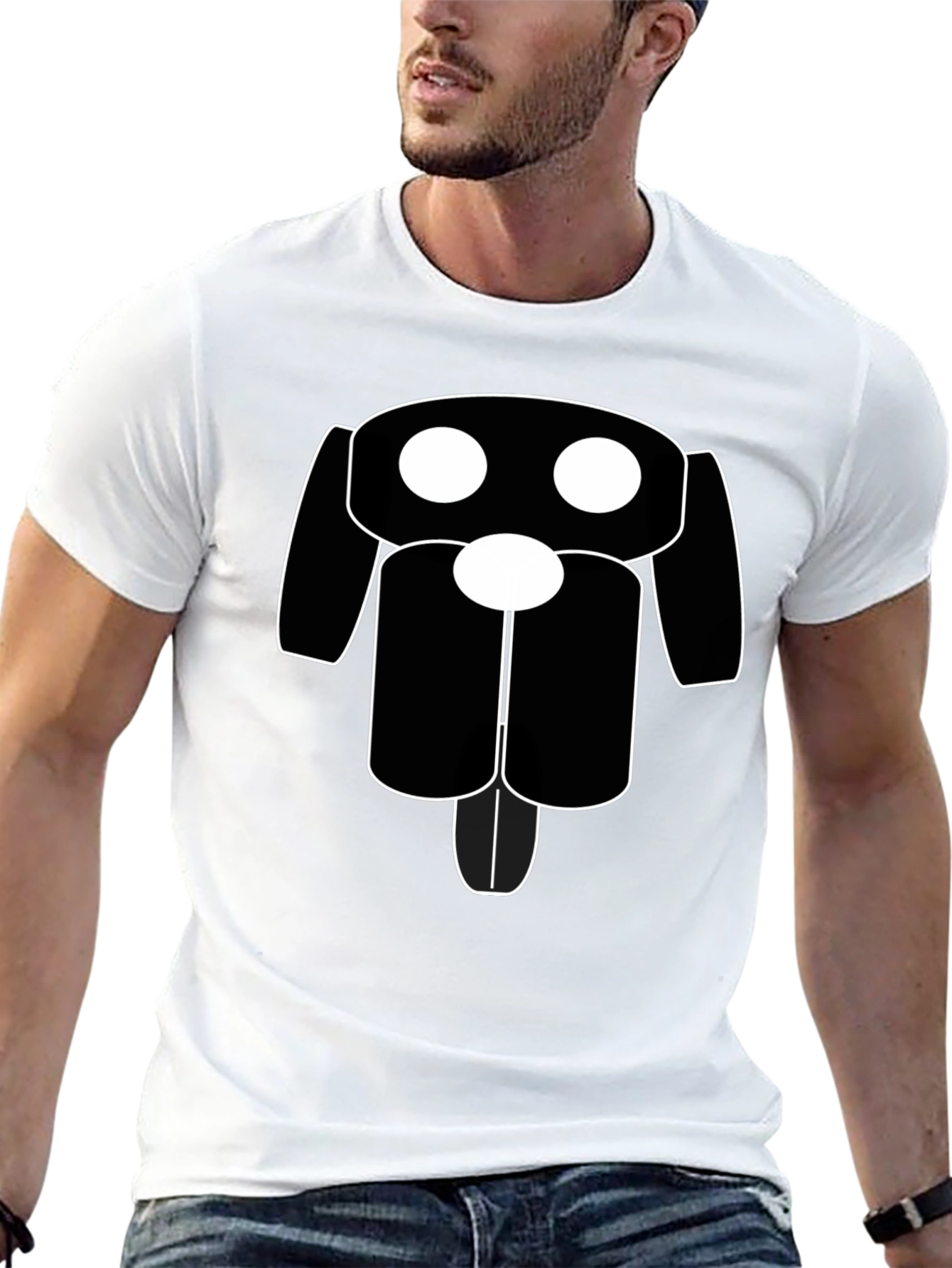 Minimalist Dog Graphic Tee - Black