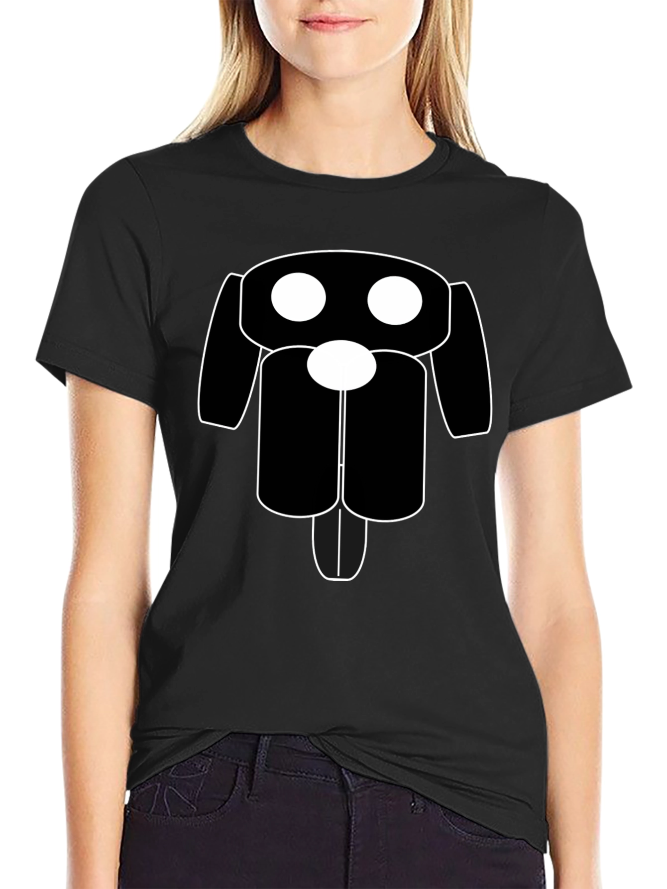 Minimalist Dog Graphic Tee - Black