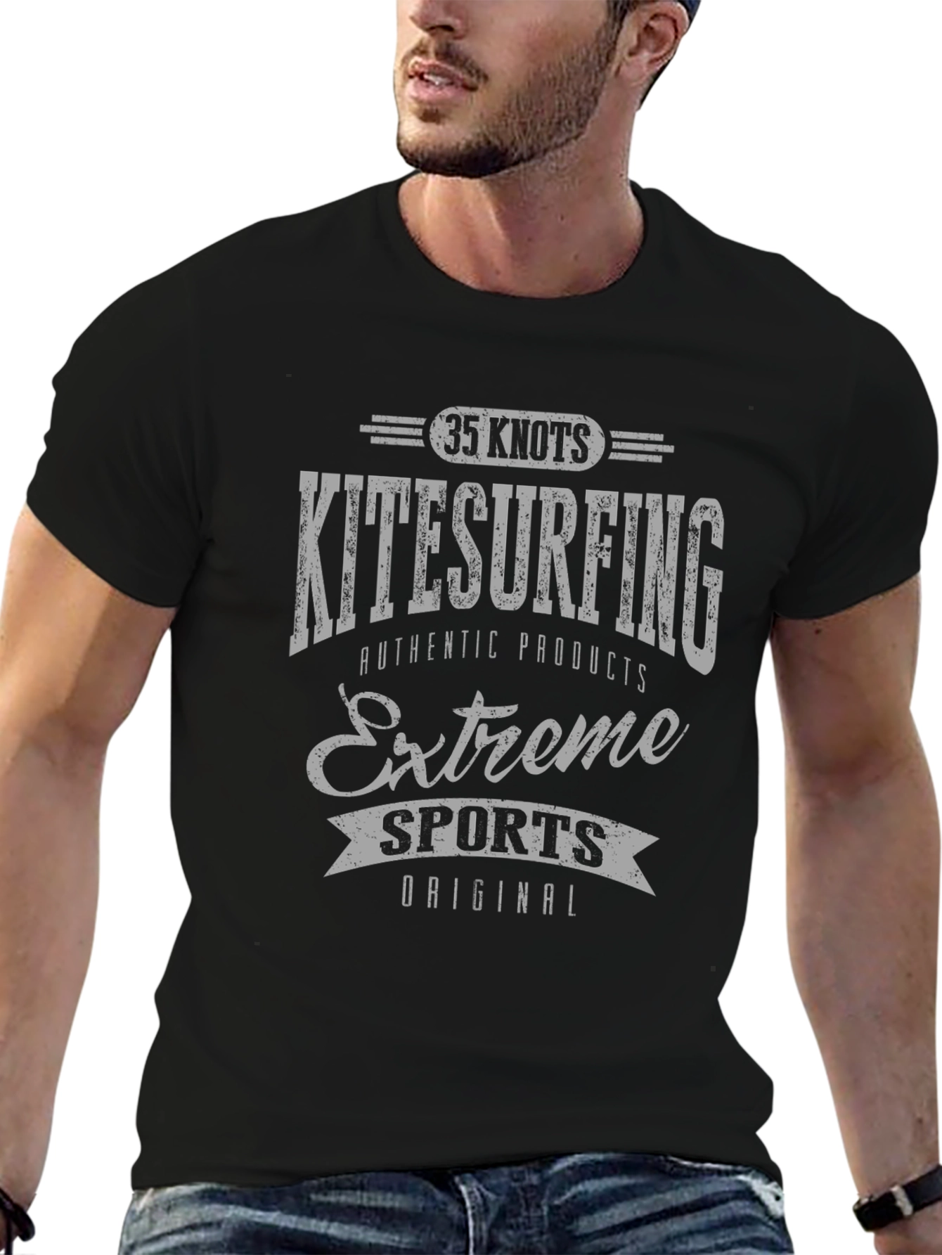 Kitesurfing Extreme Sports Black Graphic Tee