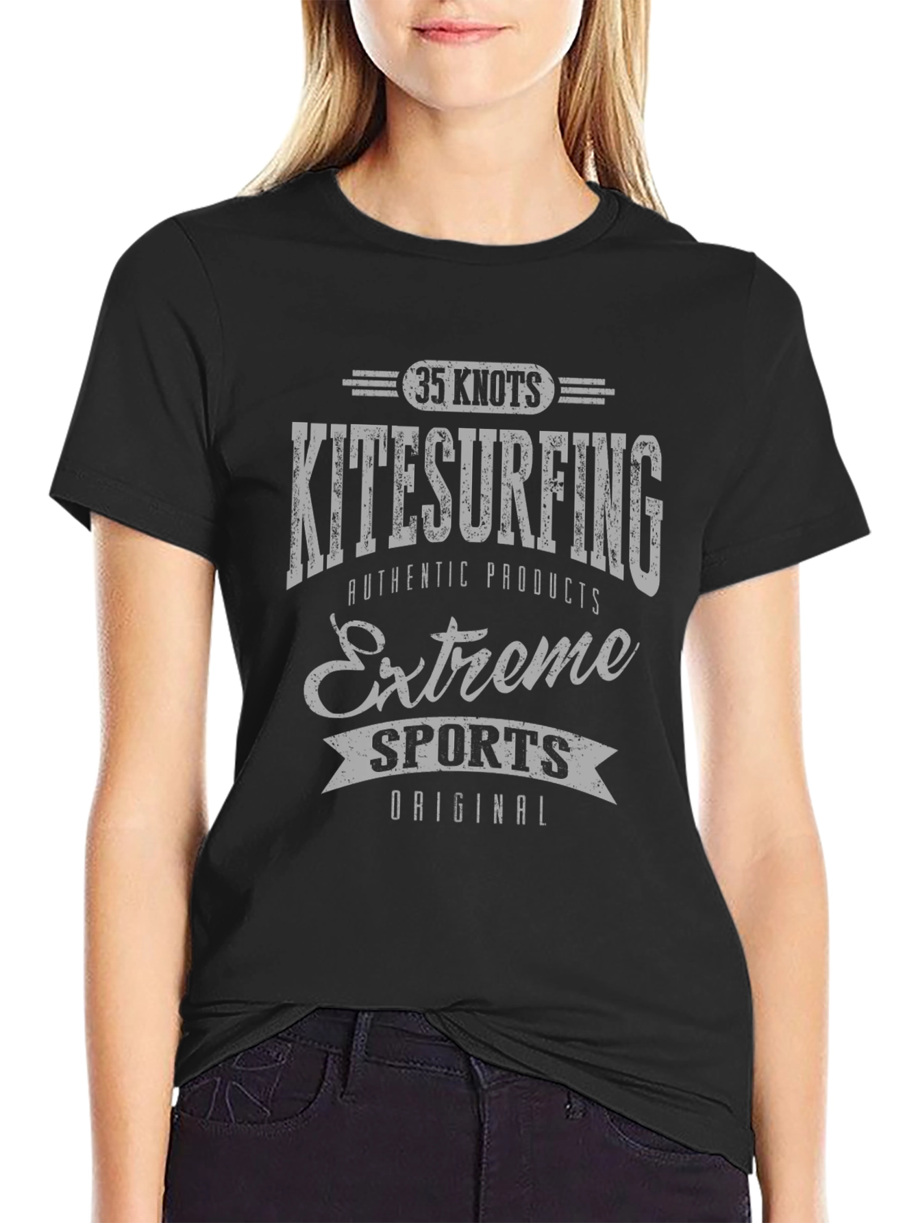 Kitesurfing Extreme Sports Black Graphic Tee