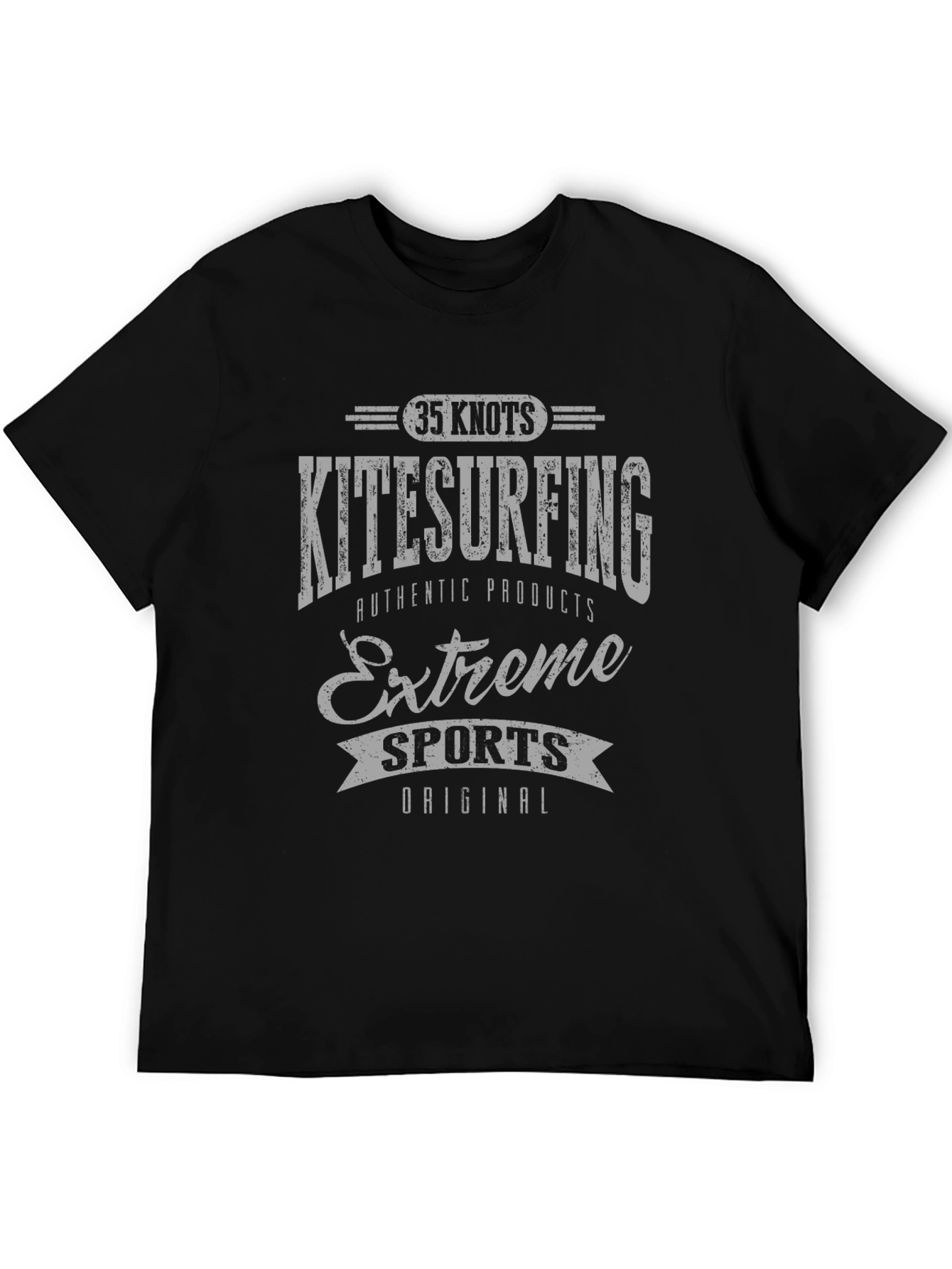 Kitesurfing Extreme Sports Black Graphic Tee