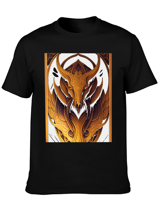 Golden Minotaur Graphic Black T-Shirt