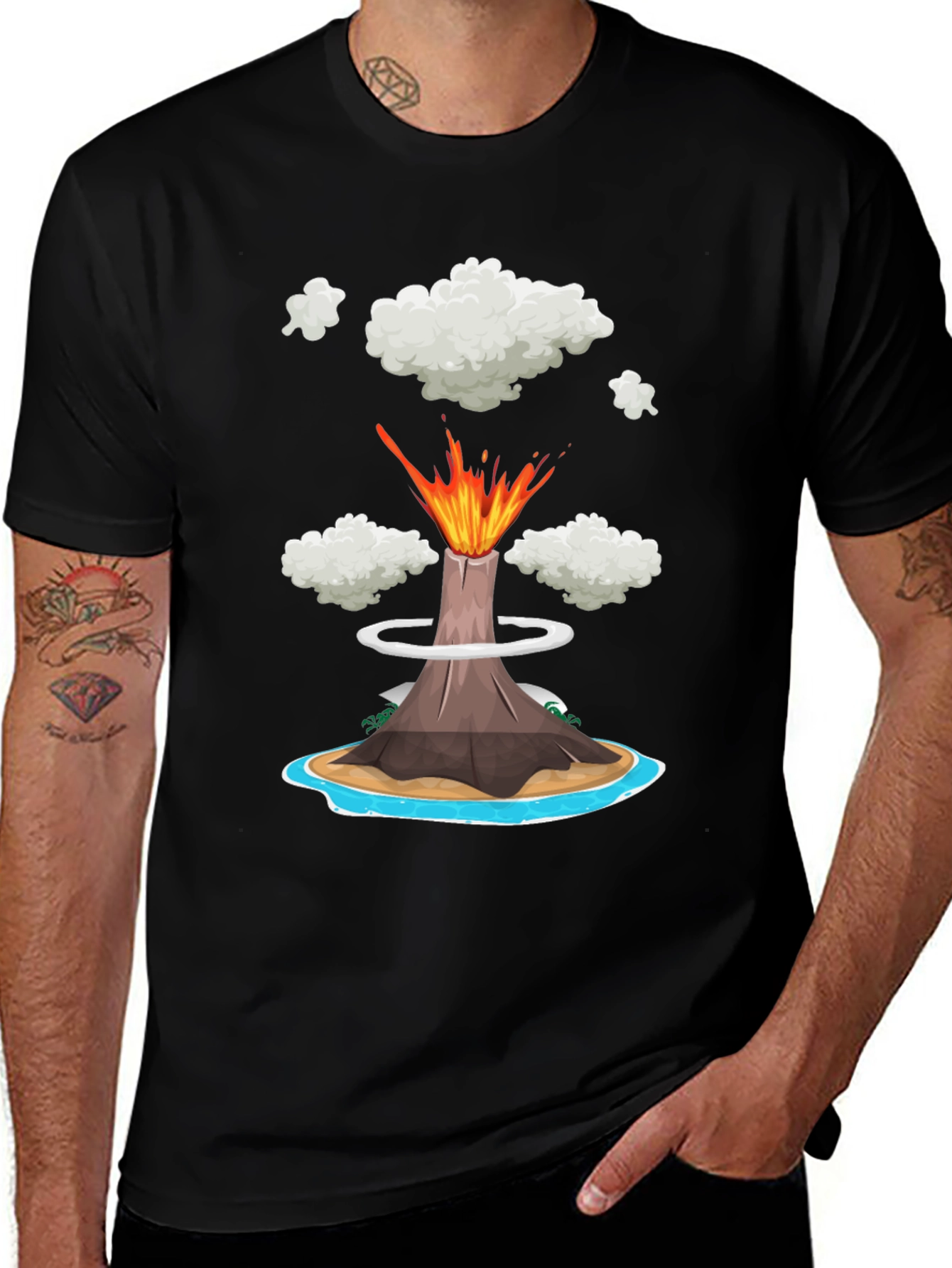 Volcano Island Graphic Tee - Erupting Style!