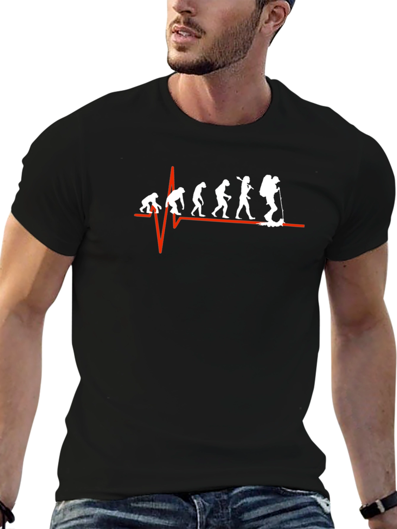 Evolution of a Hiker T-Shirt - Black Cotton Tee