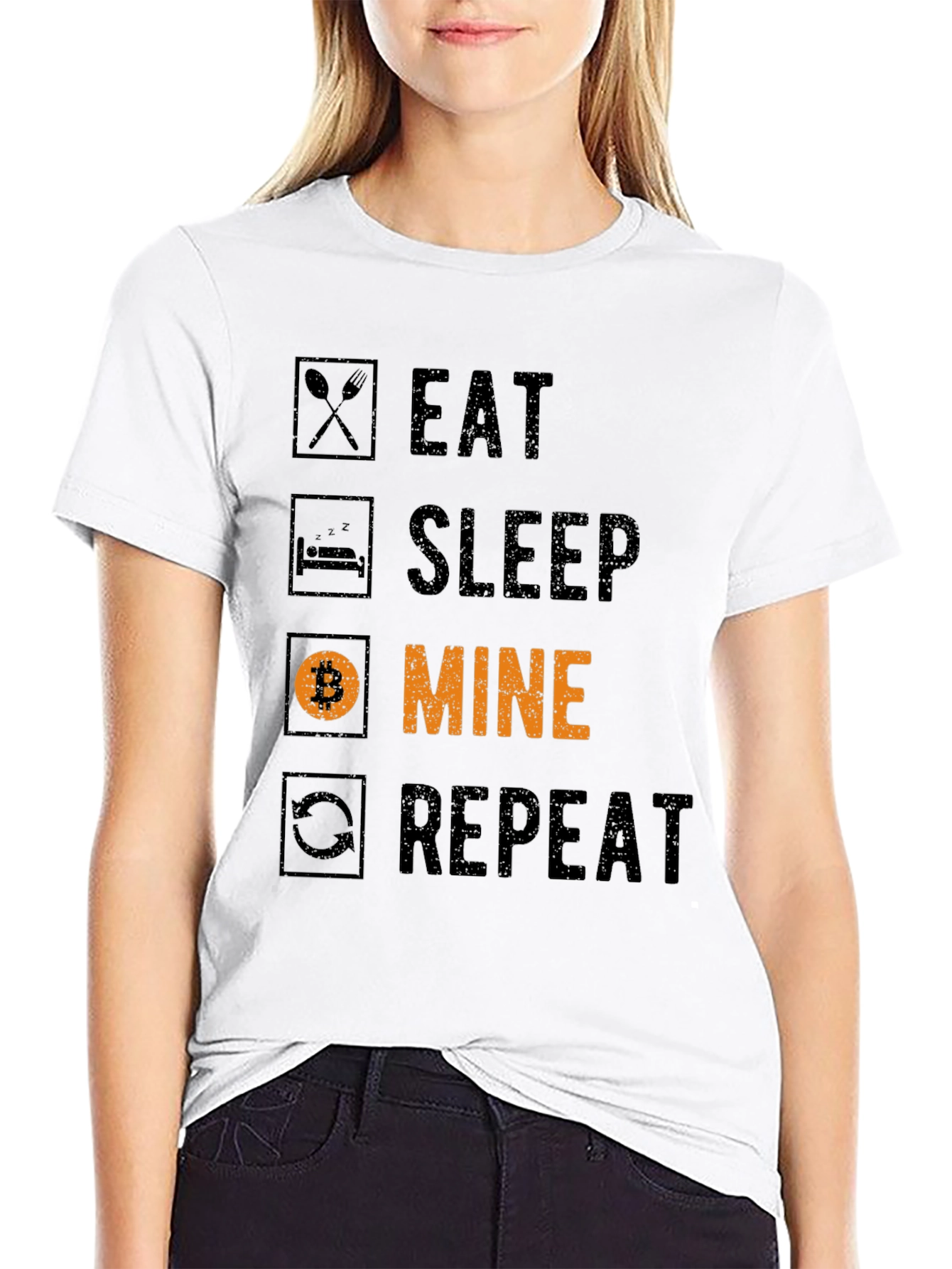 Eat Sleep Mine Repeat Bitcoin T-Shirt