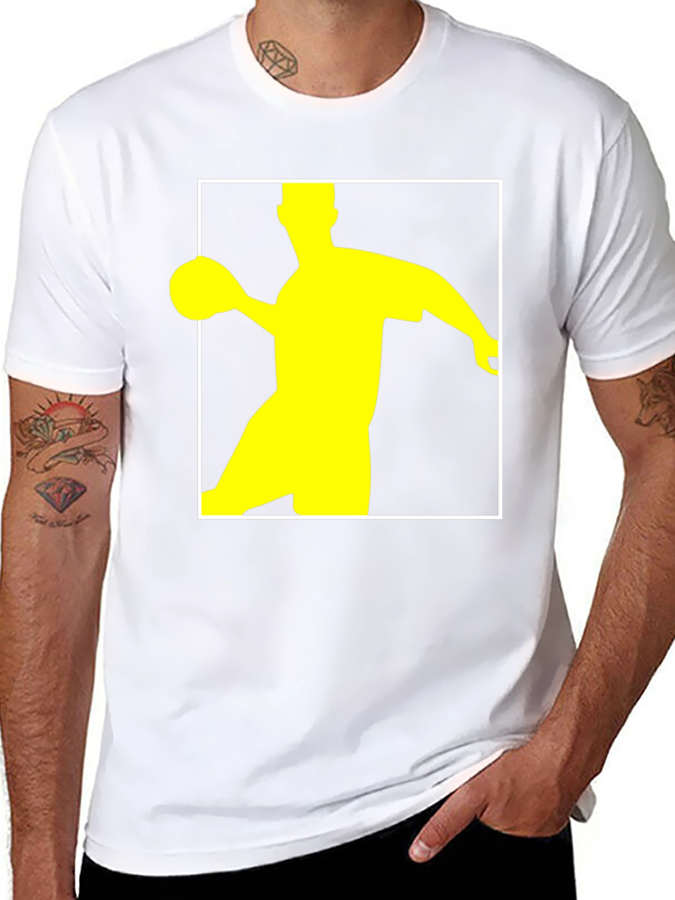 Handball Player Graphic T-Shirt - Black