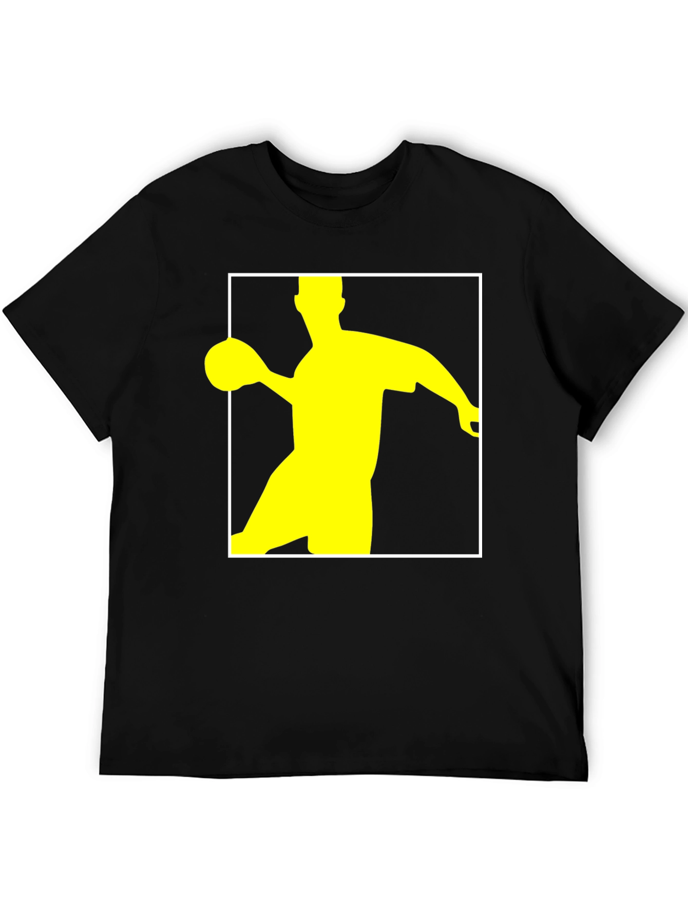 Handball Player Graphic T-Shirt - Black