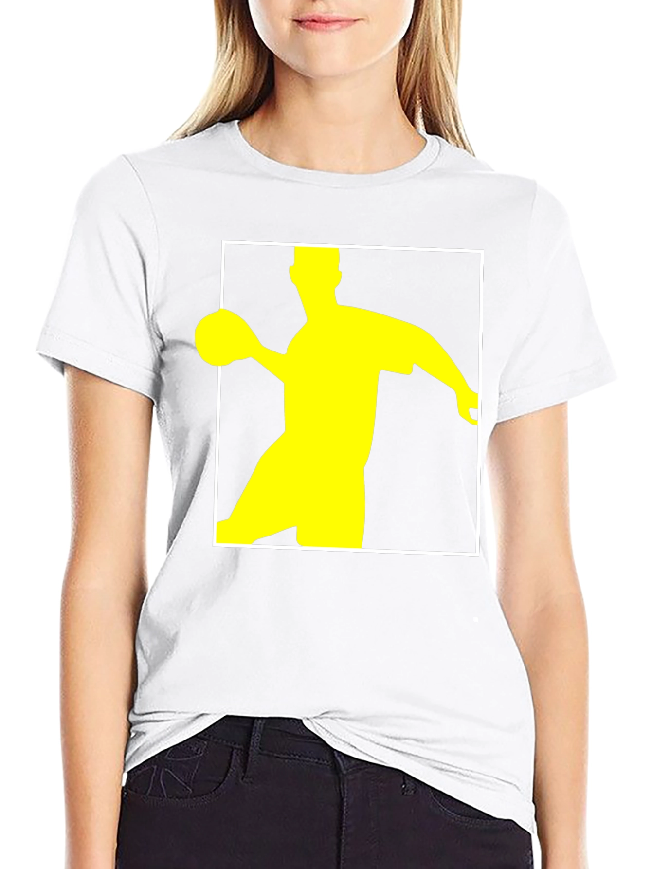 Handball Player Graphic T-Shirt - Black