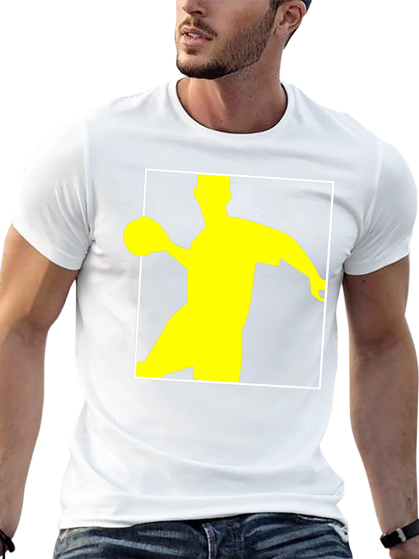 Handball Player Graphic T-Shirt - Black