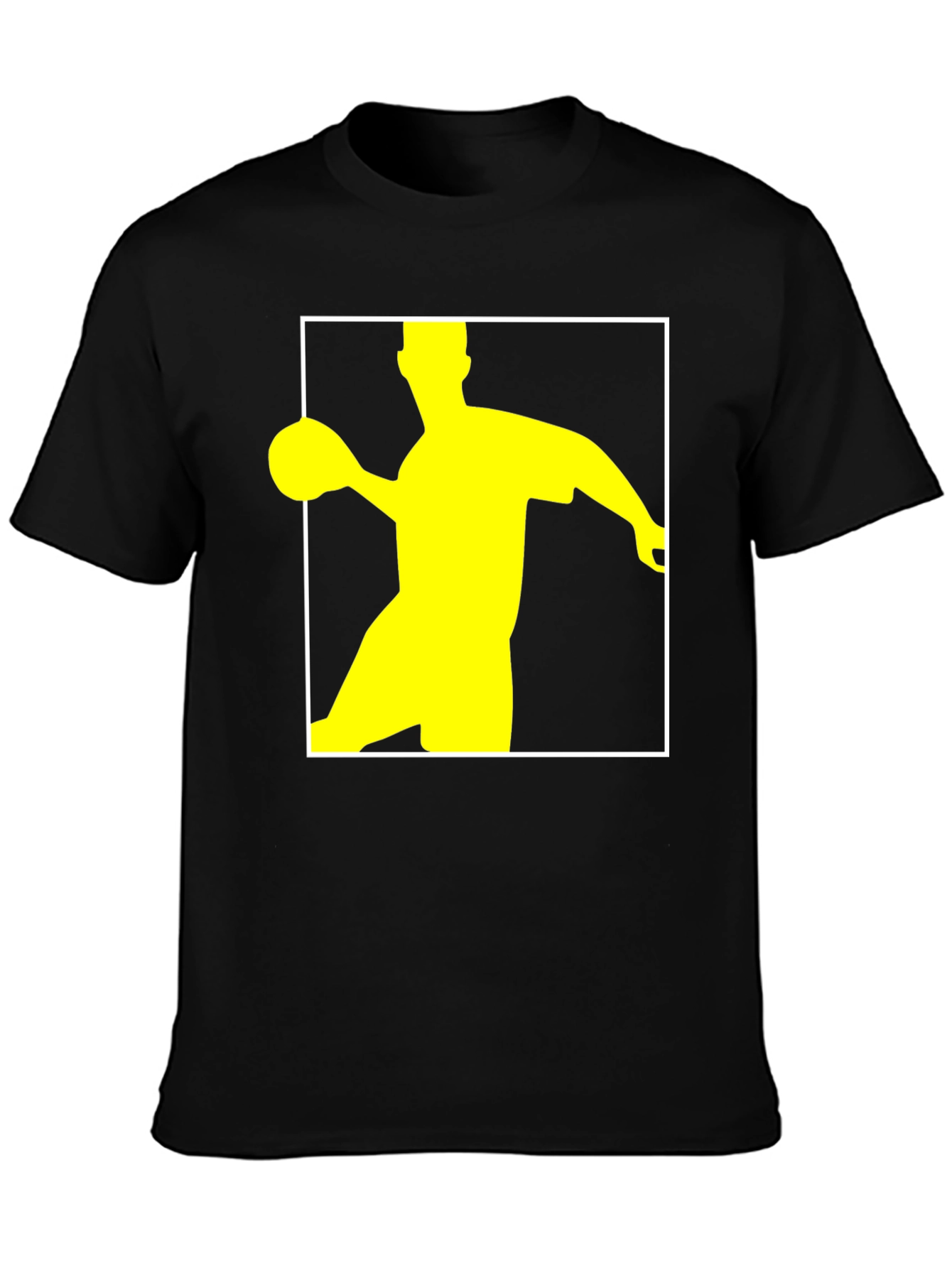 Handball Player Graphic T-Shirt - Black