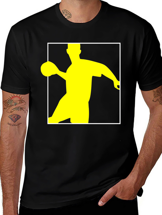 Handball Player Graphic T-Shirt - Black