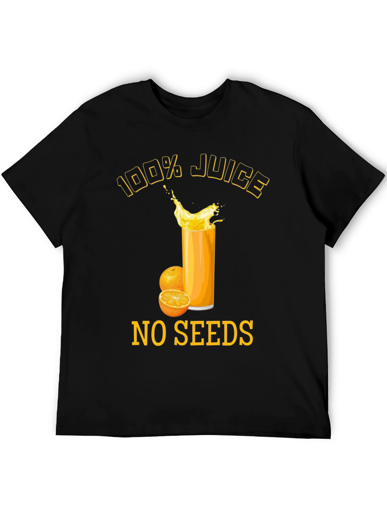 100% Juice No Seeds T-Shirt Black Cotton Blend