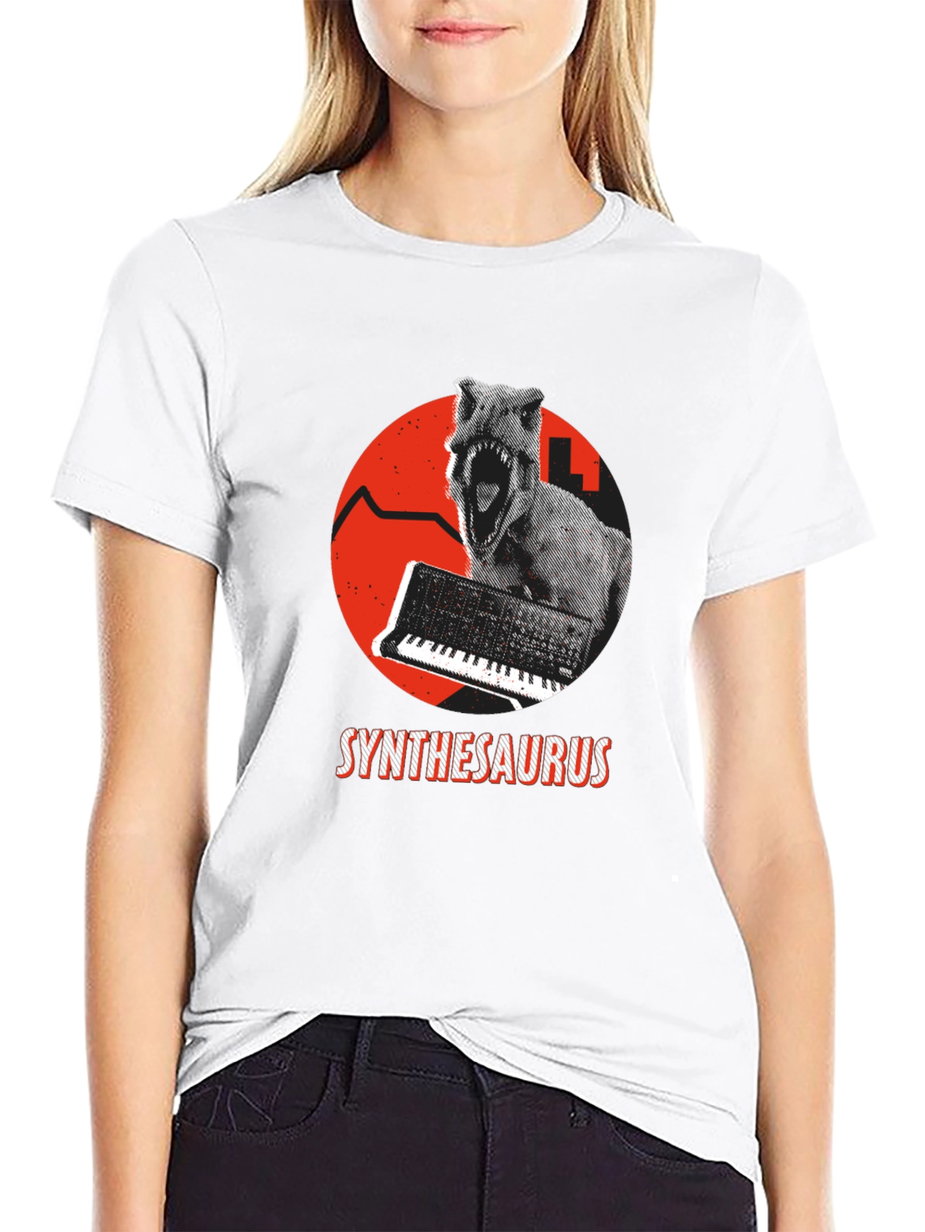 Synthesaurus T-Shirt: Dino Synth Music Tee