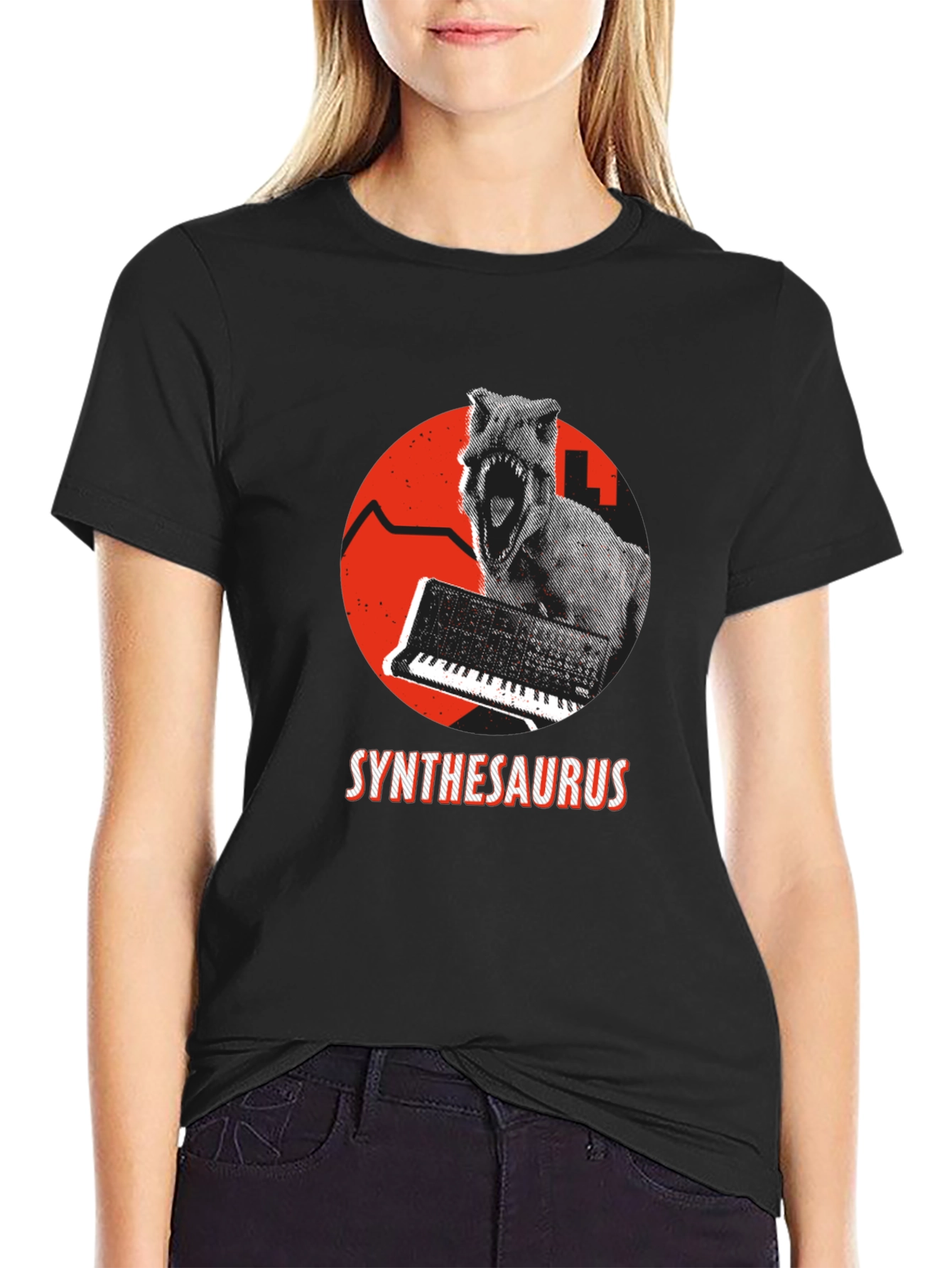 Synthesaurus T-Shirt: Dino Synth Music Tee