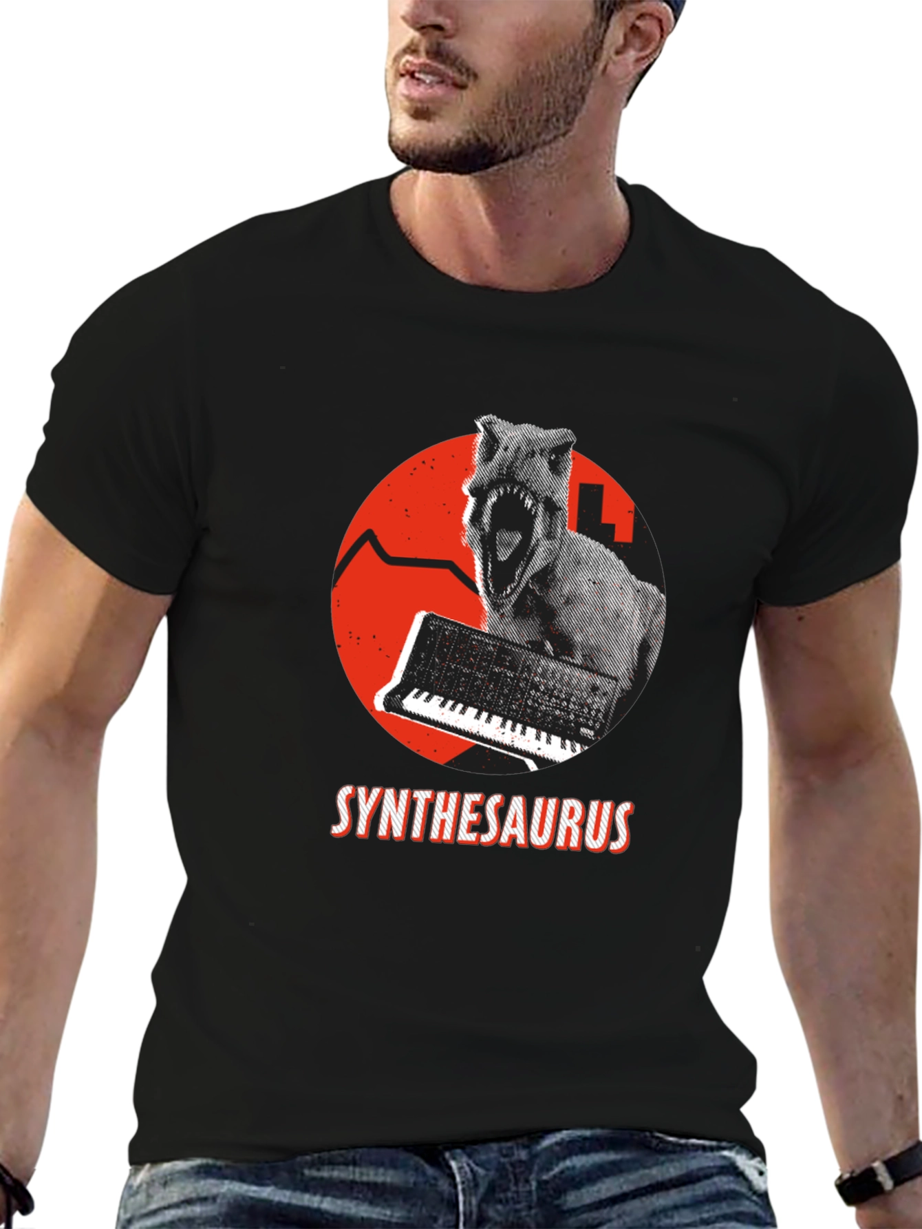 Synthesaurus T-Shirt: Dino Synth Music Tee