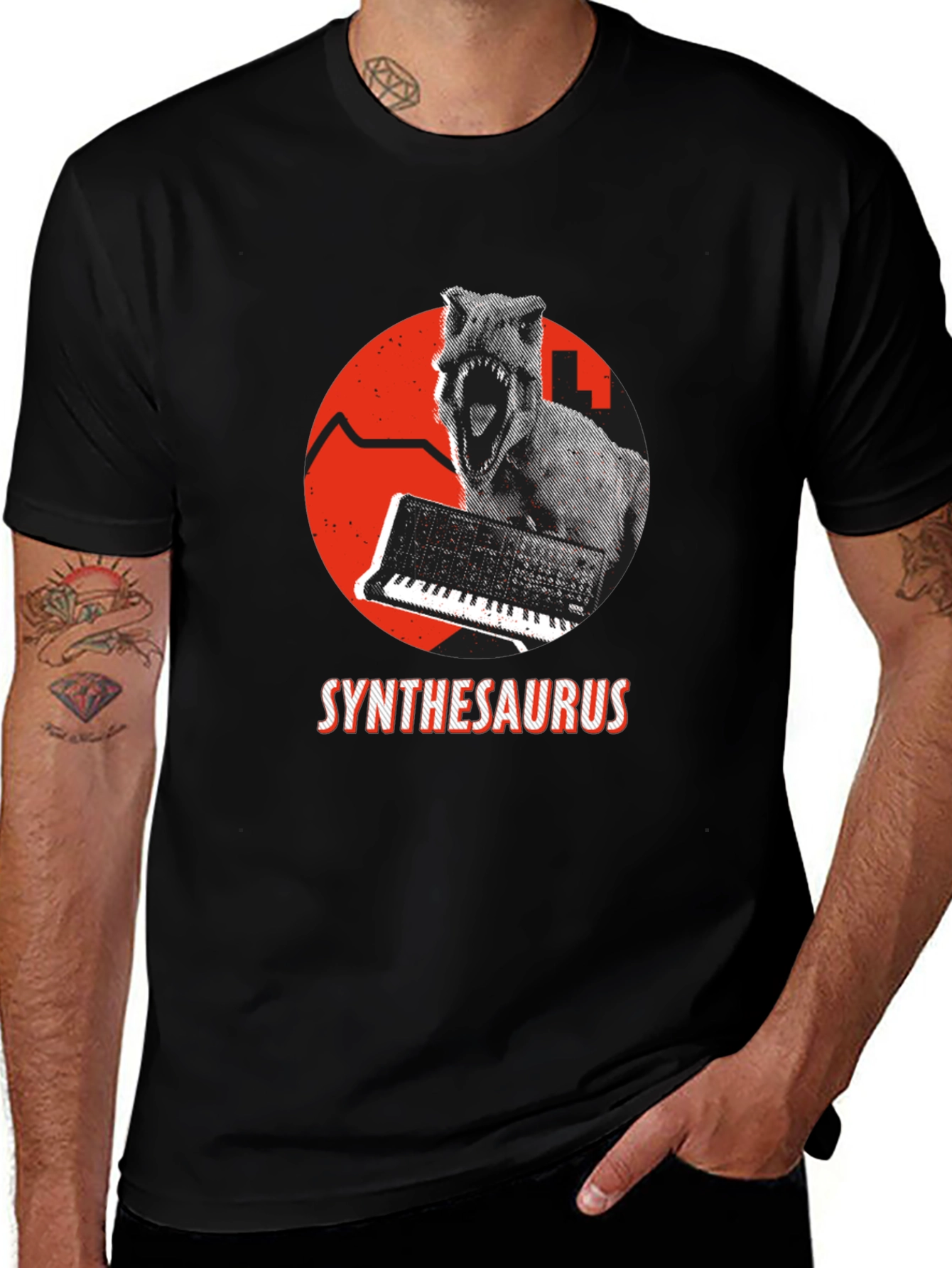 Synthesaurus T-Shirt: Dino Synth Music Tee