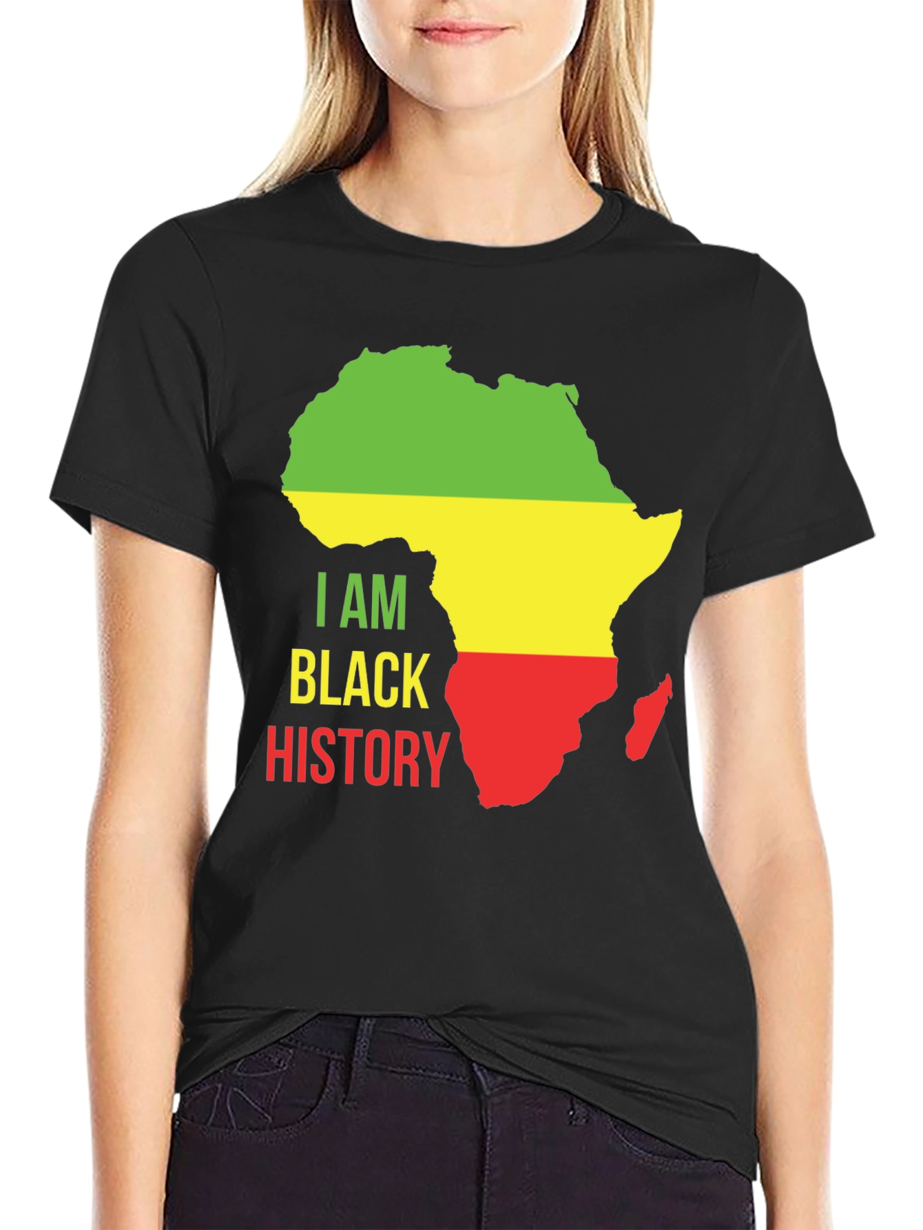 I AM Black History Africa Map Graphic Tee