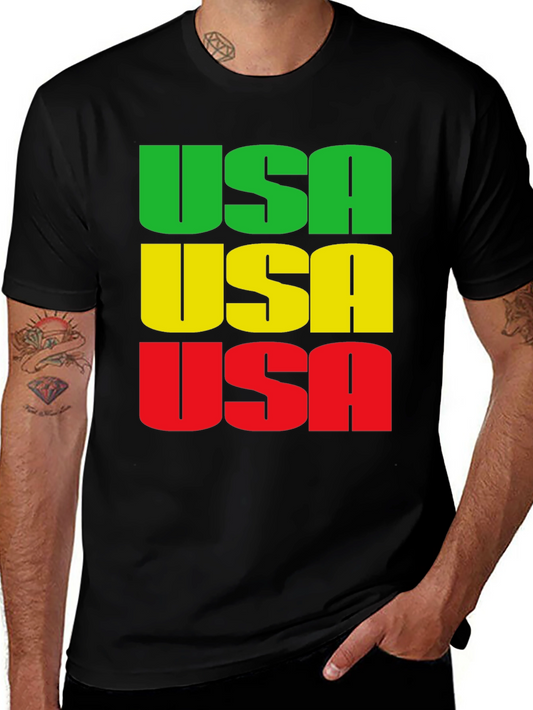 USA Graphic Print Crew Neck T-Shirt