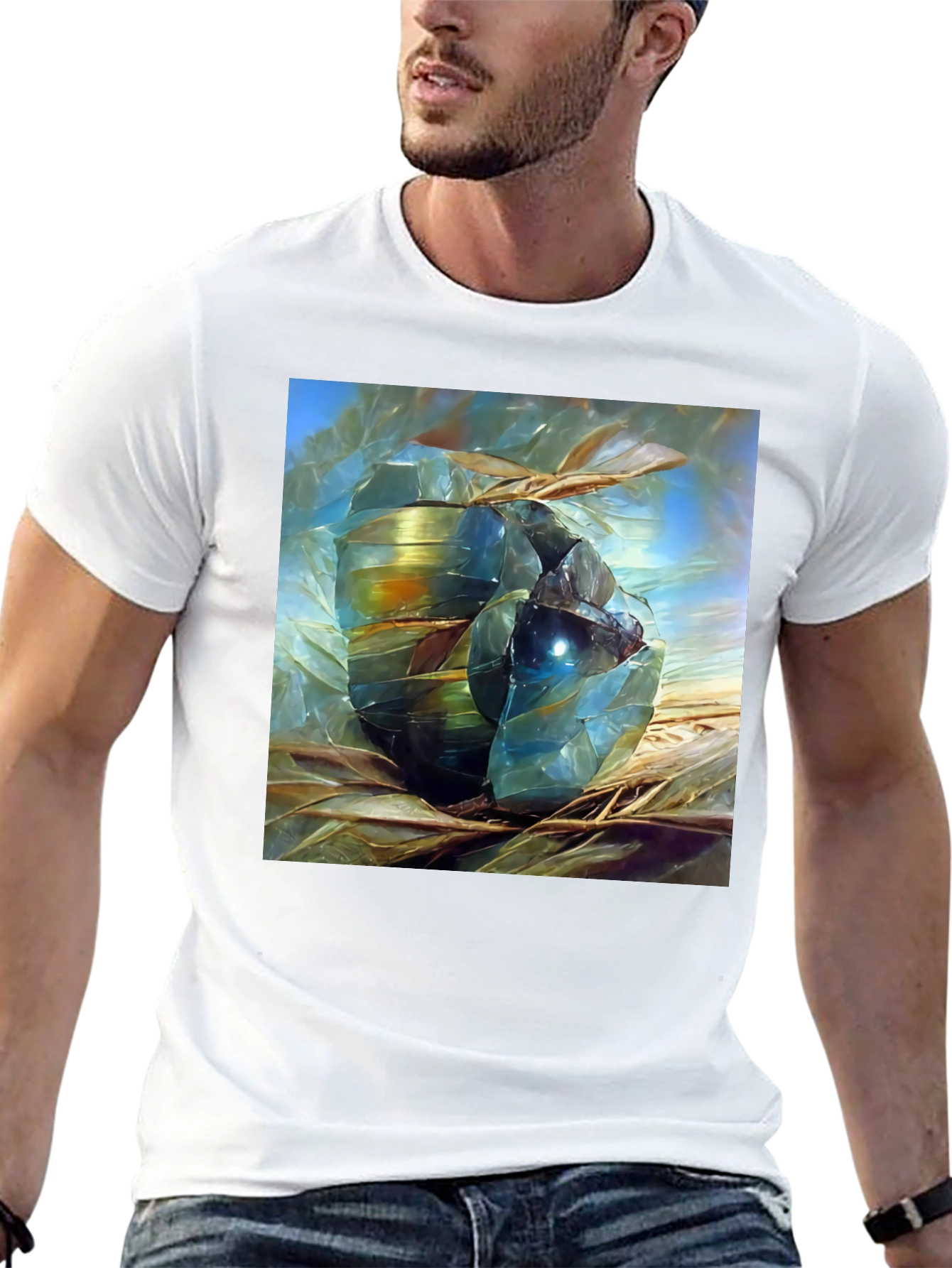 Abstract Gemstone Art Black T-Shirt