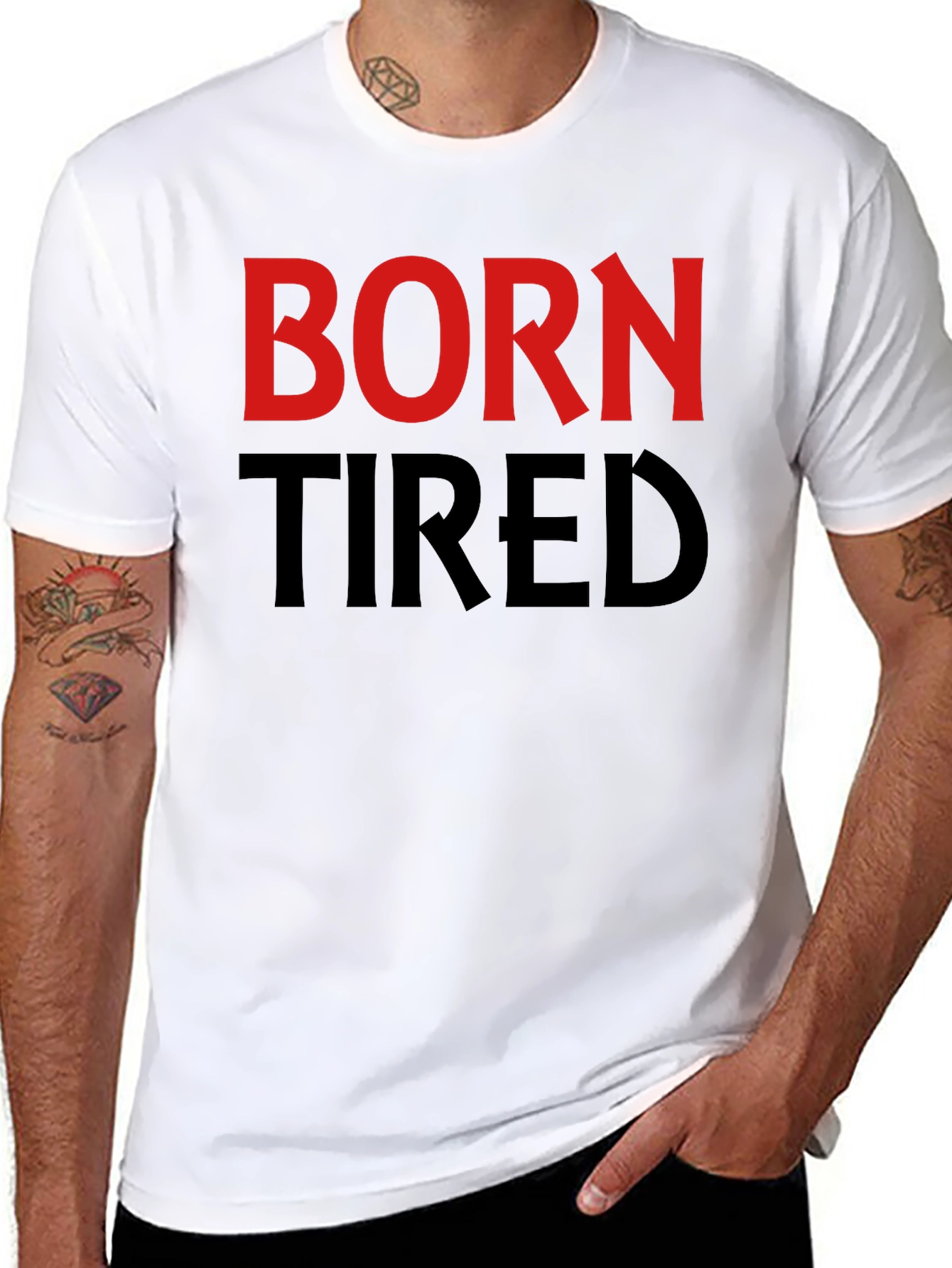 Born Tired Graphic T-Shirt - Black