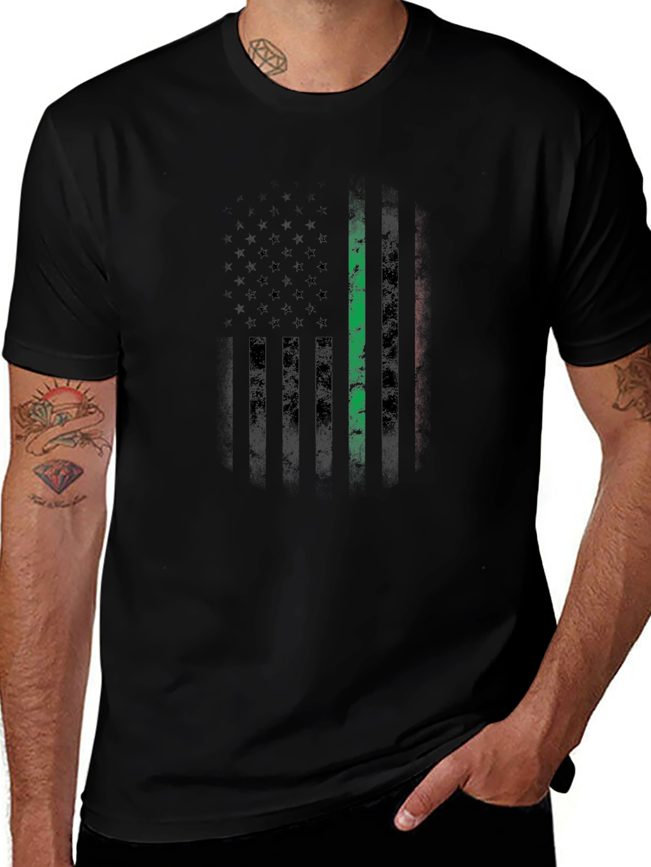 American Flag Graphic Tee - Tactical Distressed
