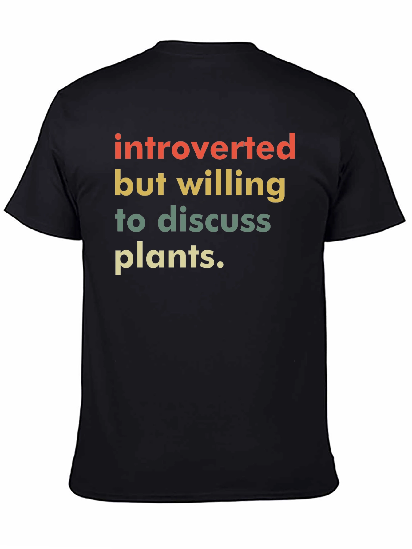 Introverted Plants Black T-Shirt