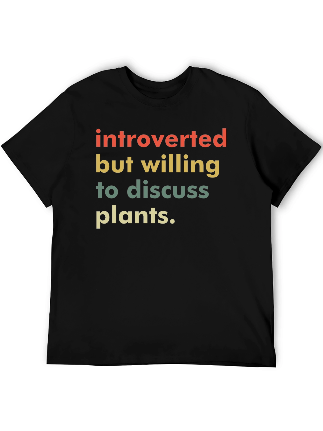 Introverted Plants Black T-Shirt