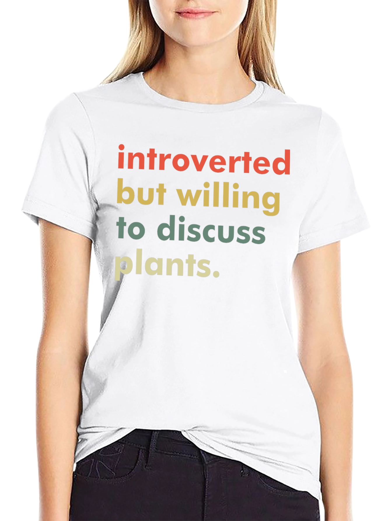 Introverted Plants Black T-Shirt
