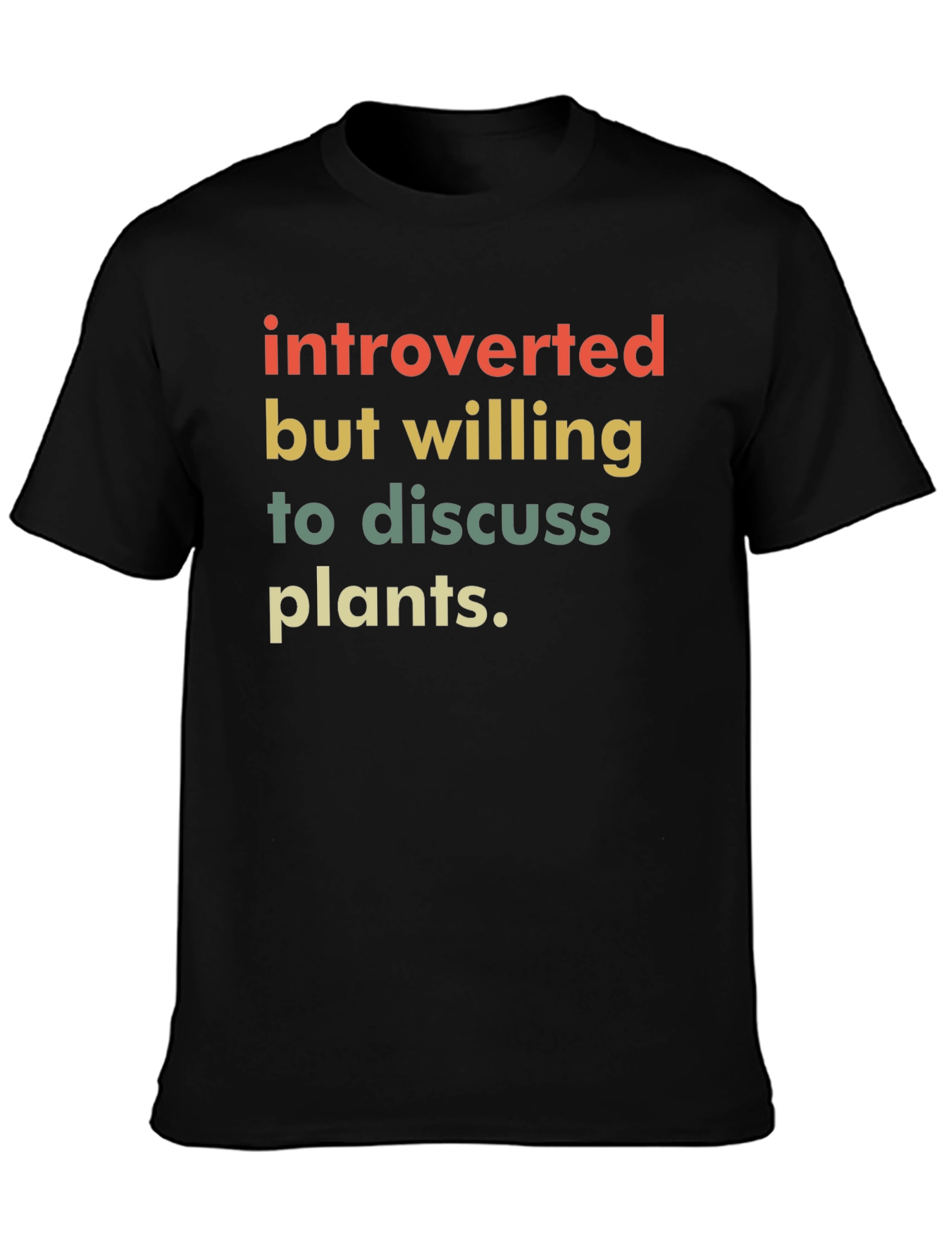 Introverted Plants Black T-Shirt