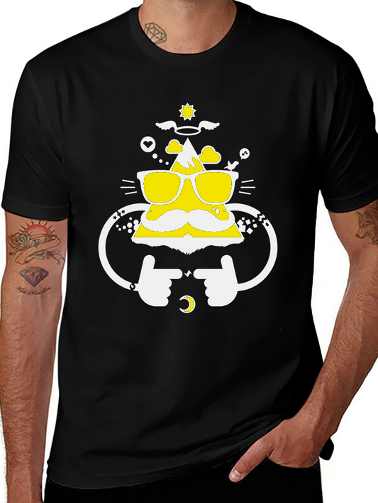 Funny Mountain Graphic Tee - Black Cotton T-Shirt