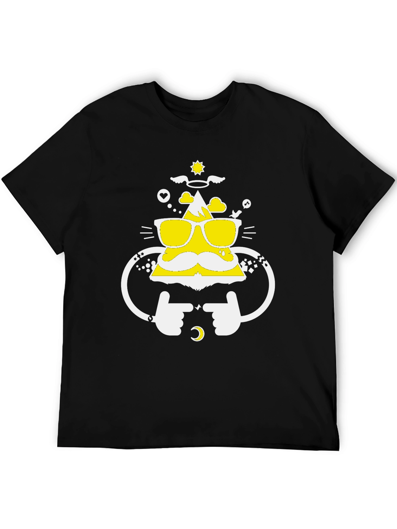 Funny Mountain Graphic Tee - Black Cotton T-Shirt