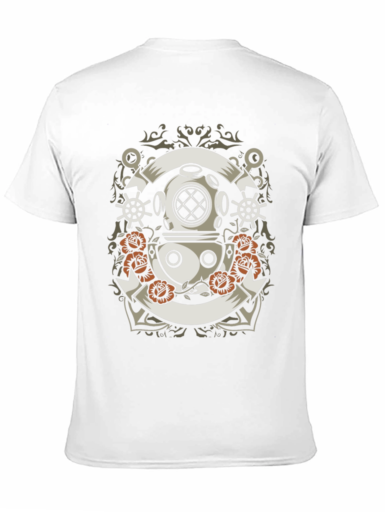Nautical Diver Helmet Graphic T-Shirt