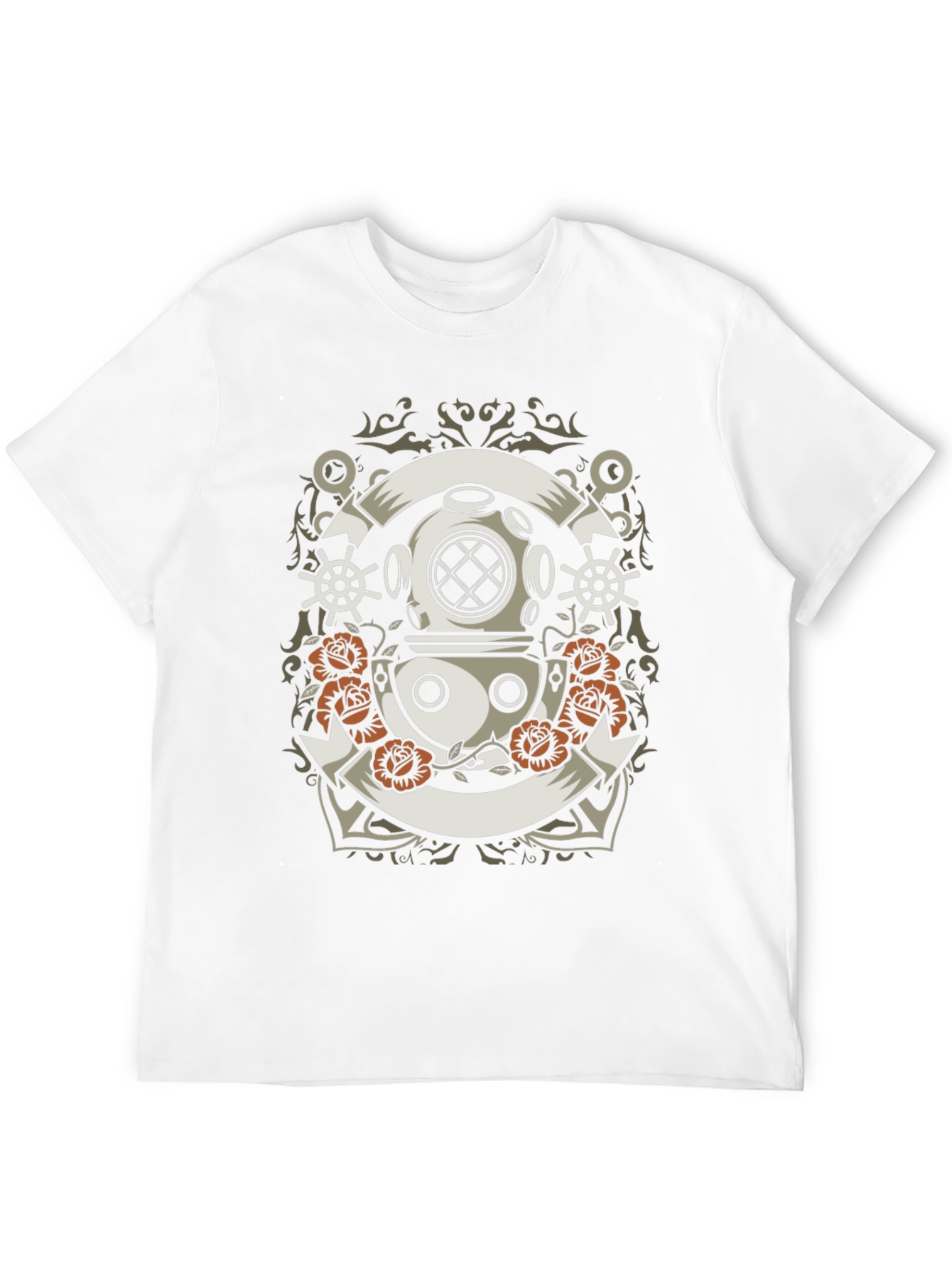 Nautical Diver Helmet Graphic T-Shirt
