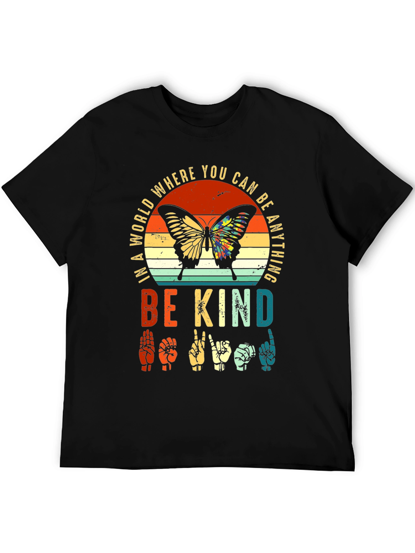 Be Kind Sign Language Butterfly Graphic Tee