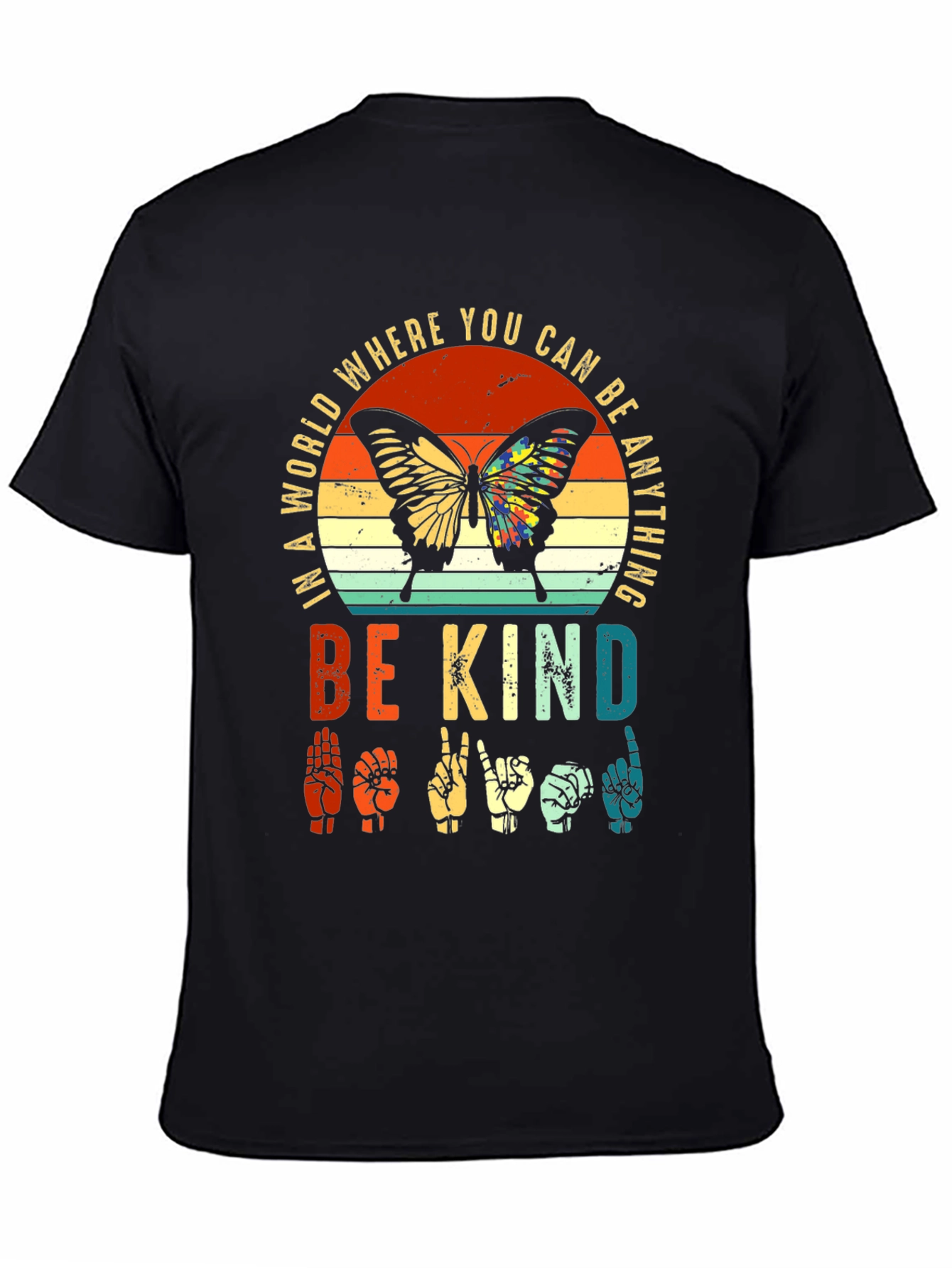 Be Kind Sign Language Butterfly Graphic Tee