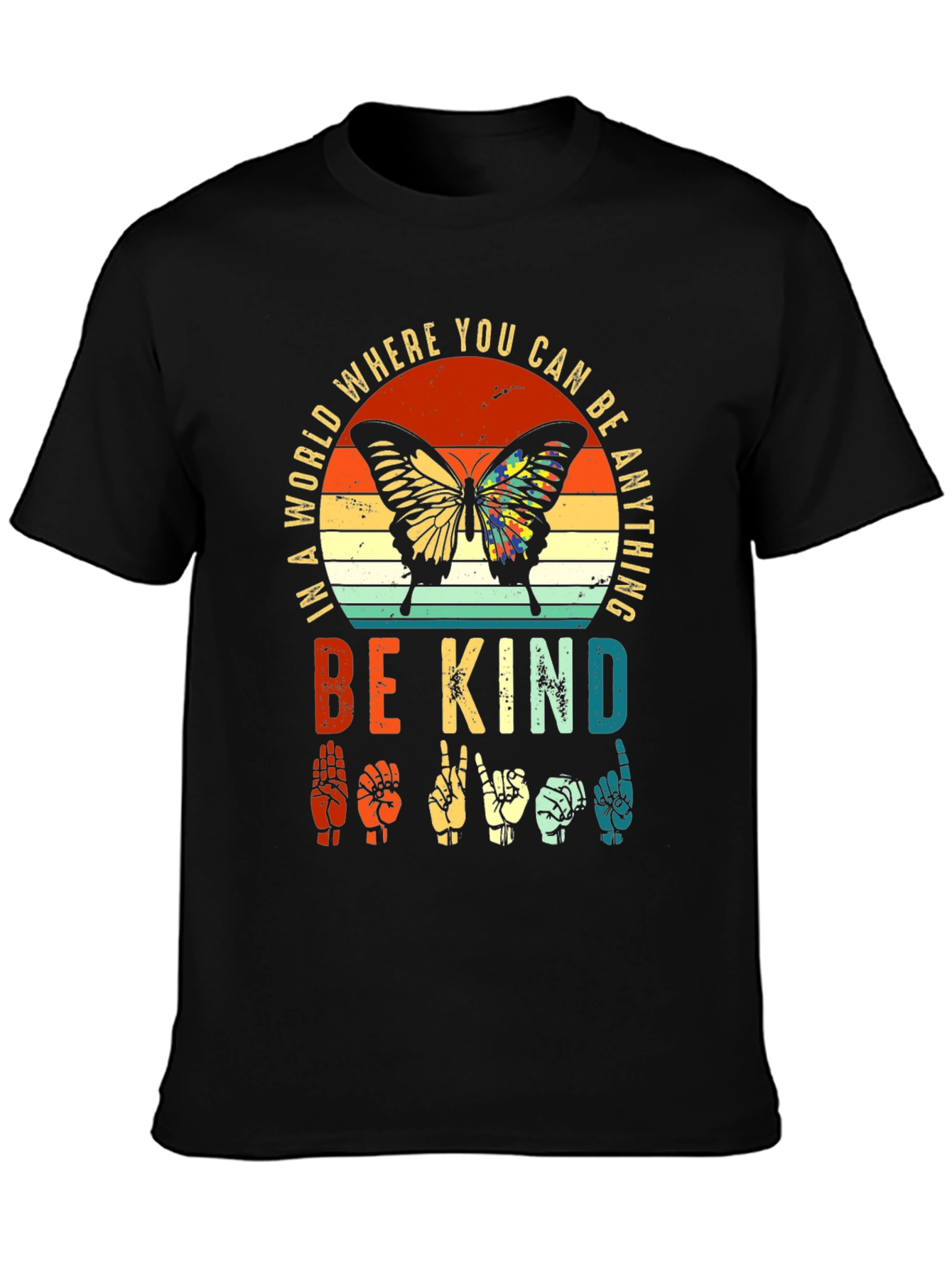Be Kind Sign Language Butterfly Graphic Tee