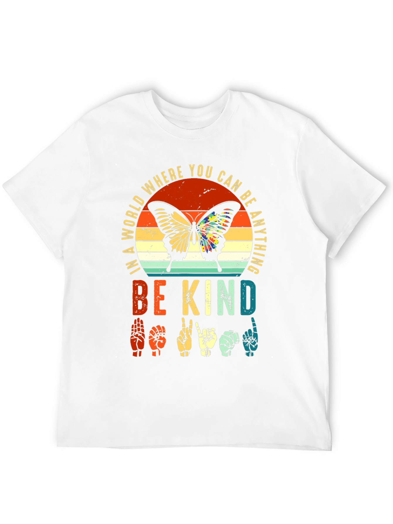Be Kind Sign Language Butterfly Graphic Tee