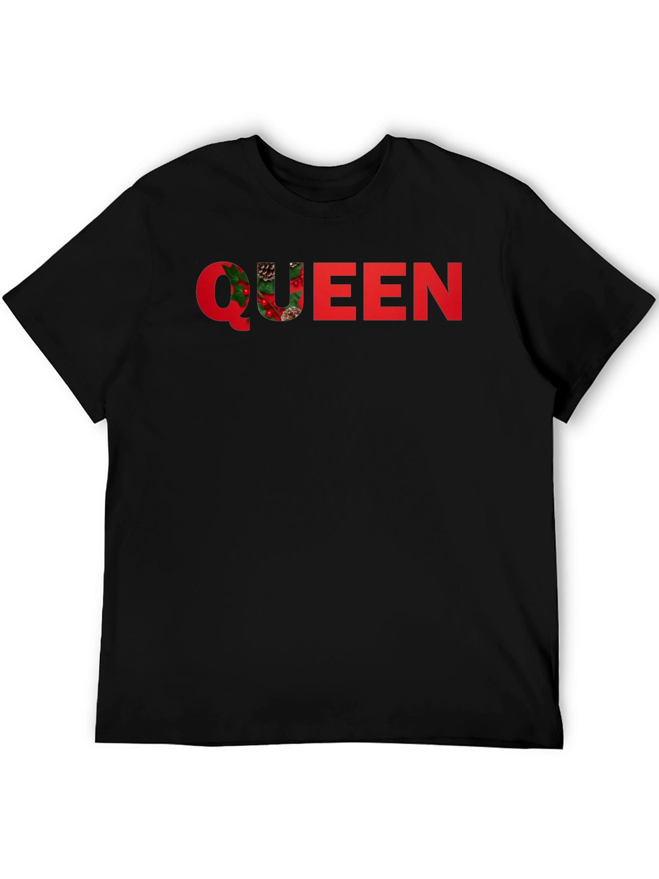 Festive Queen Graphic T-Shirt - Holiday Season Apparel