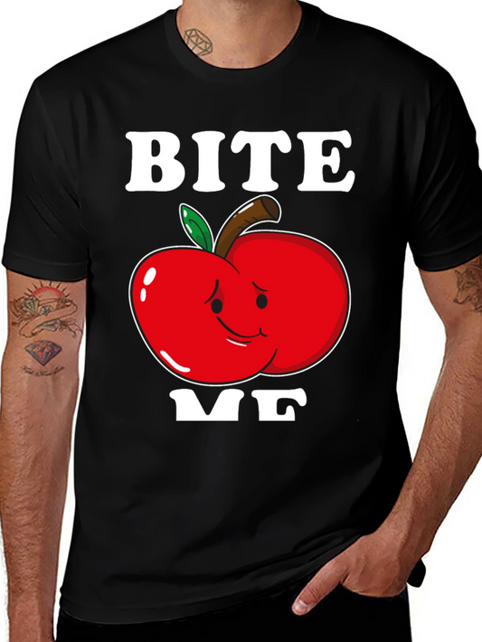 Bite Me Apple T-Shirt - Funny Graphic Tee