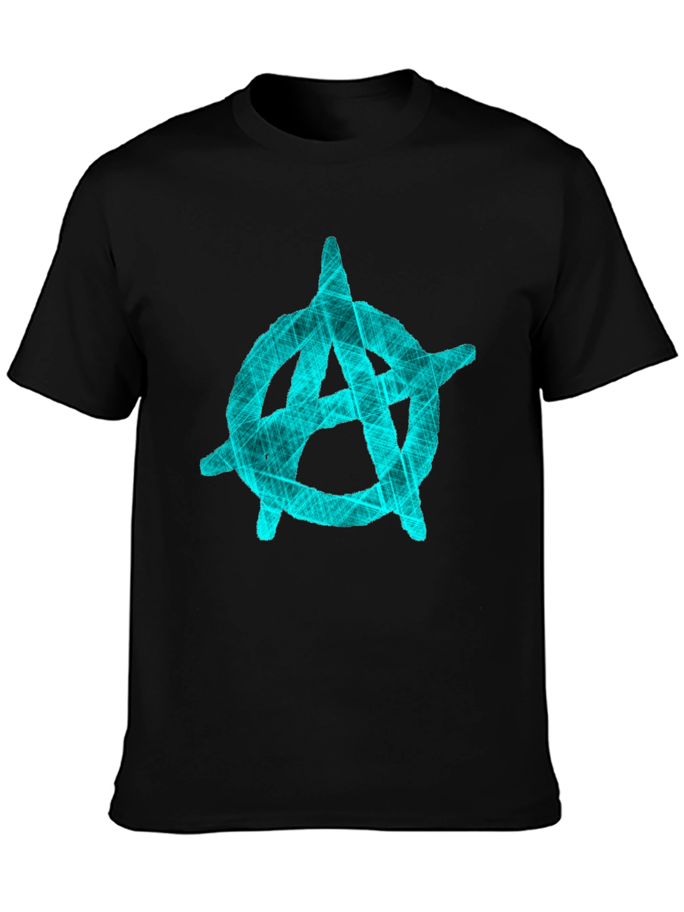 Anarchy Symbol Graphic T-Shirt - Black Crew Neck