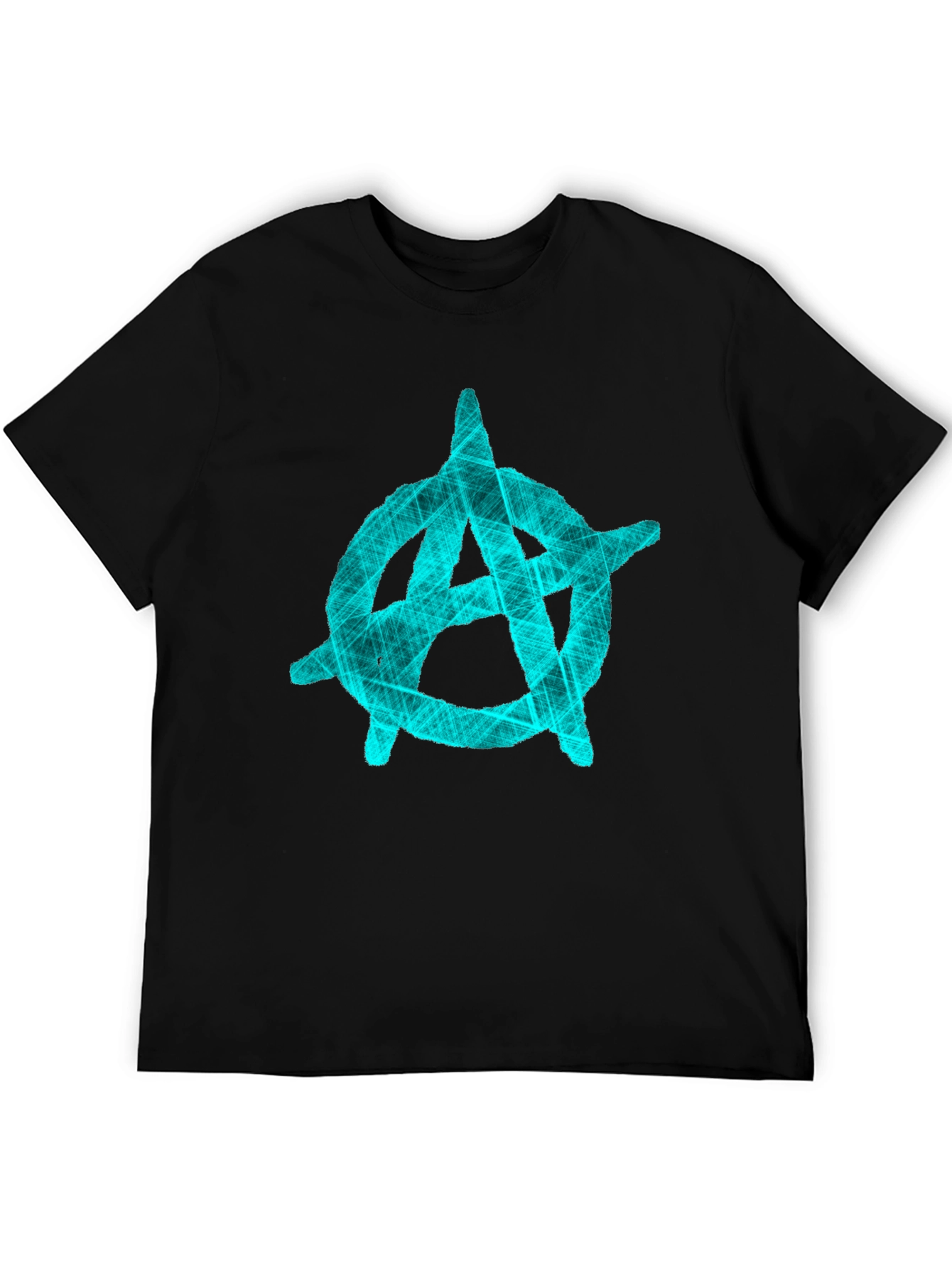 Anarchy Symbol Graphic T-Shirt - Black Crew Neck