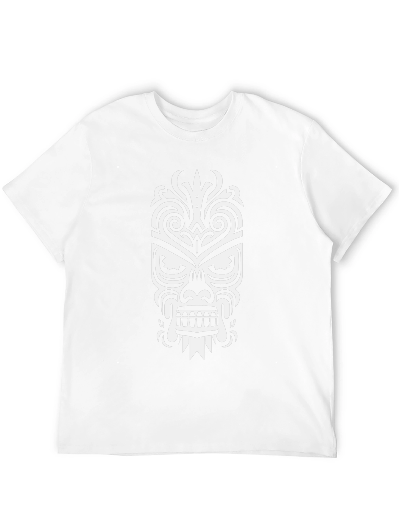 Tribal Mask Graphic Tee - Stylish Black Cotton T-Shirt