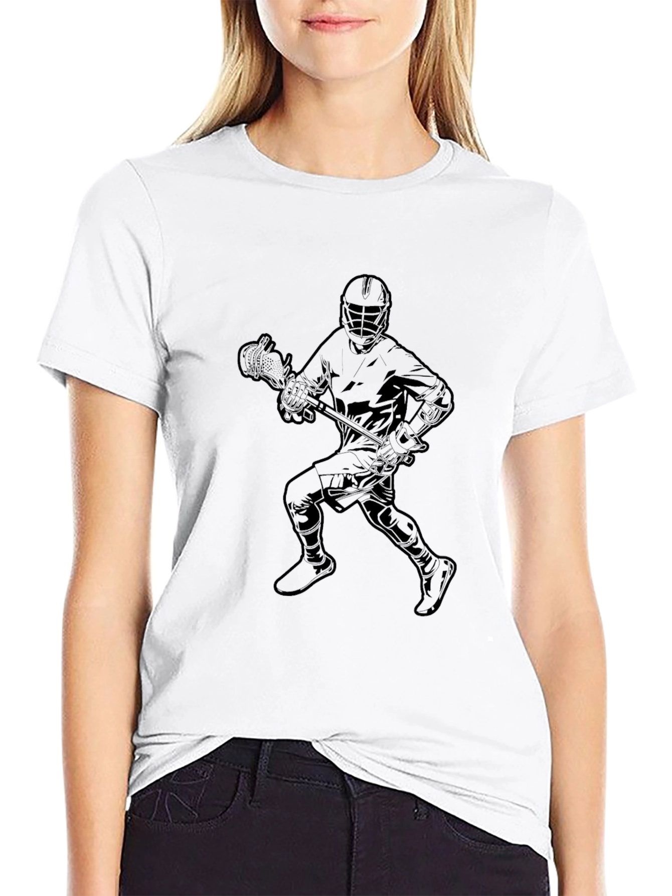 Lacrosse Player Graphic Tee - Black