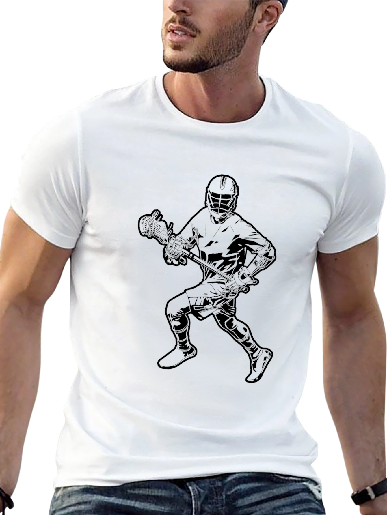 Lacrosse Player Graphic Tee - Black