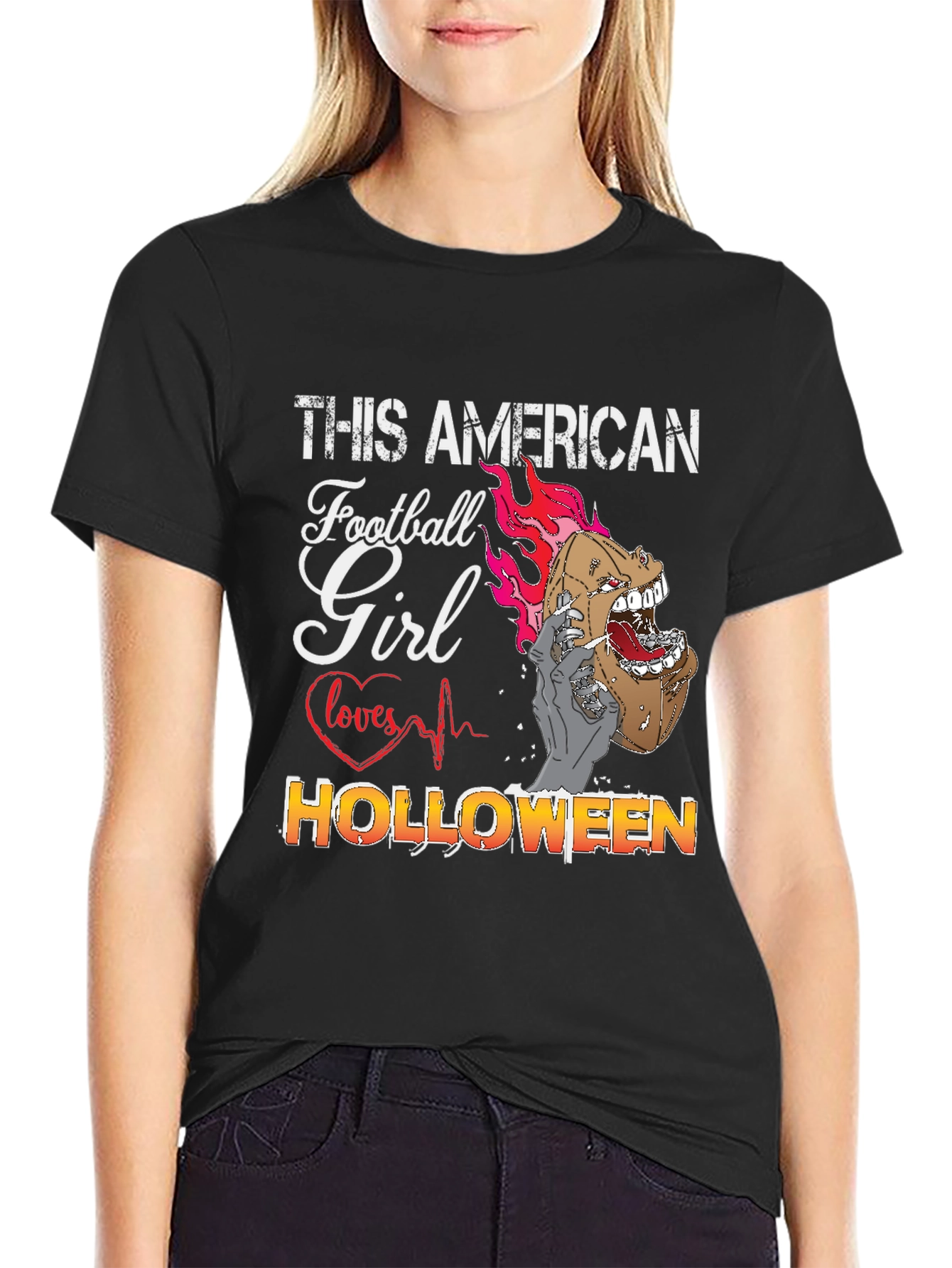 American Football Girl Halloween T-Shirt