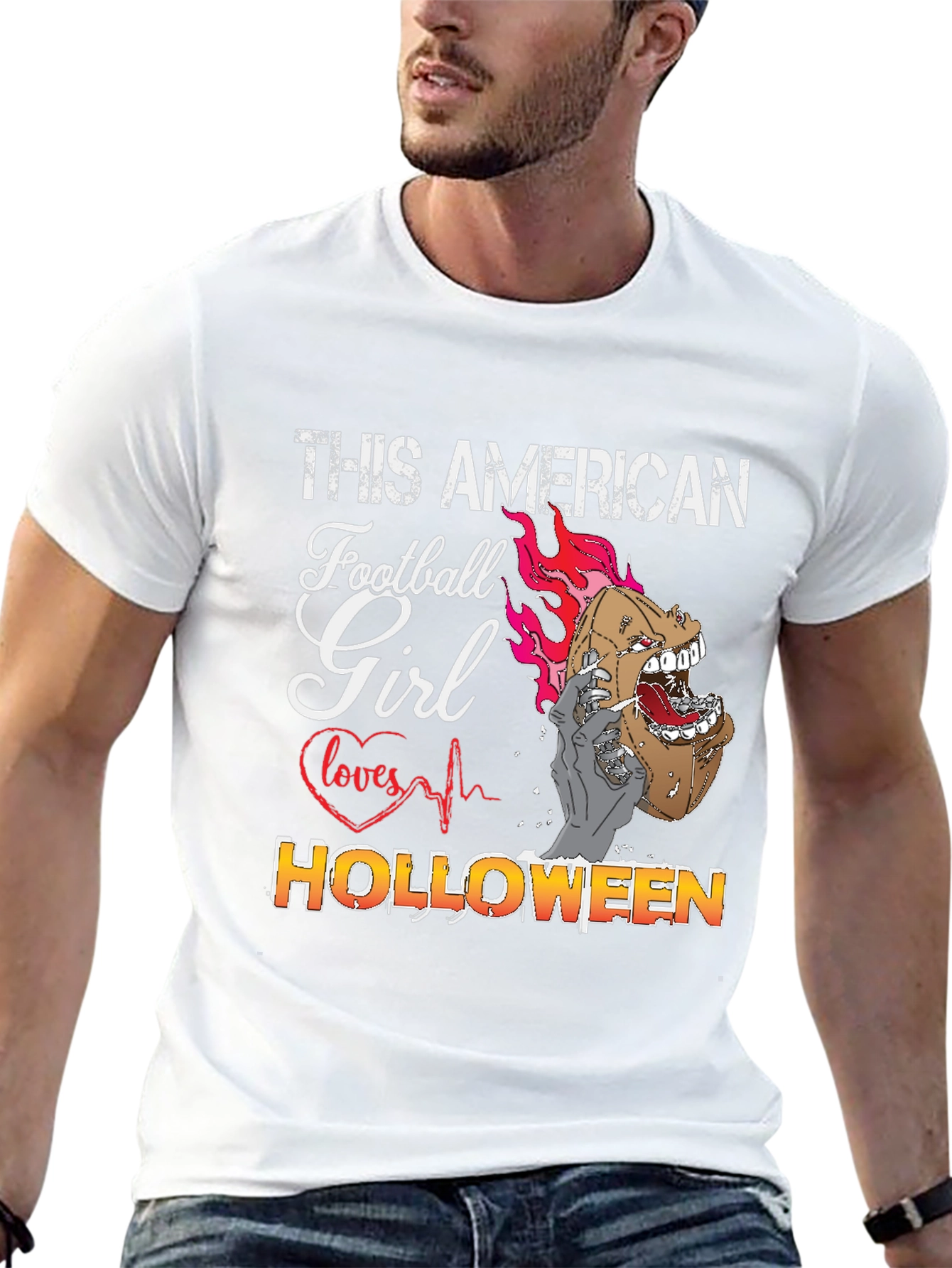 American Football Girl Halloween T-Shirt